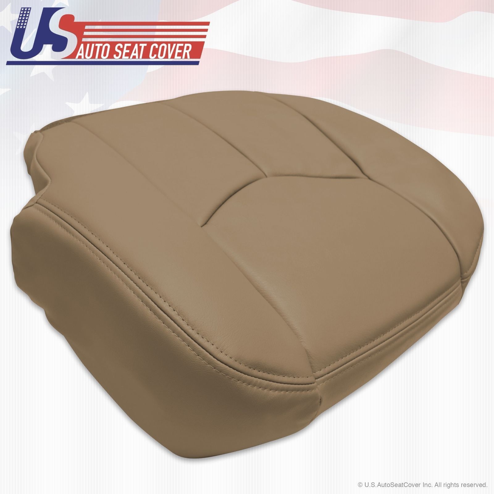 03-07 GMC Sierra 1500 HD 2500 HD 3500 Driver Side Bottom LEATHER Seat Cover TAN