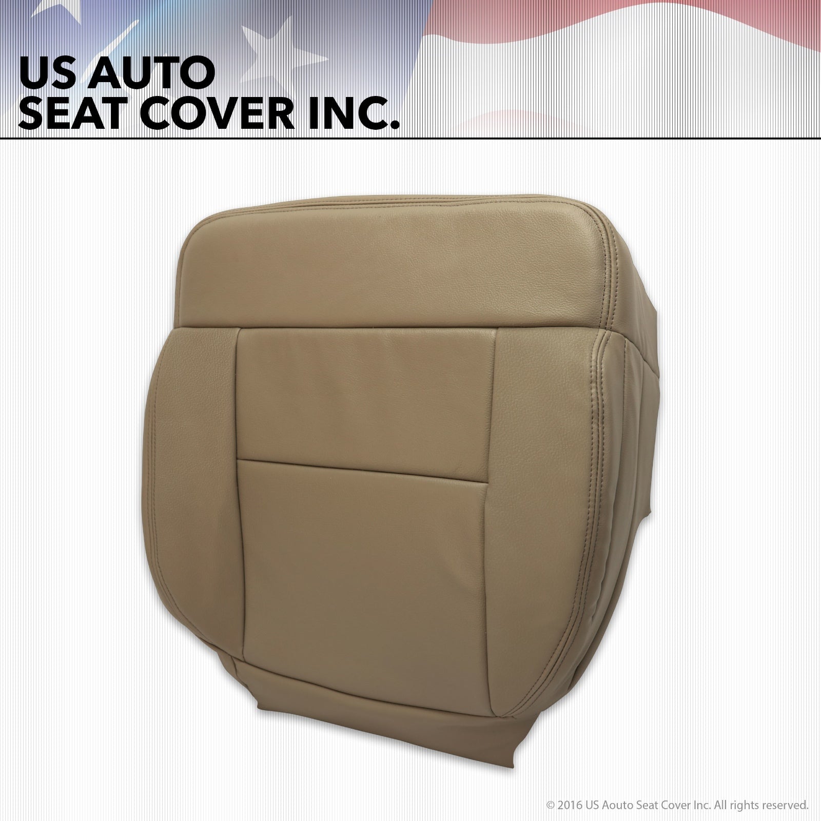 "2005-08" 2007 Ford F150 Driver Side Bottom Leather Seat Cover Medium Pebble Tan