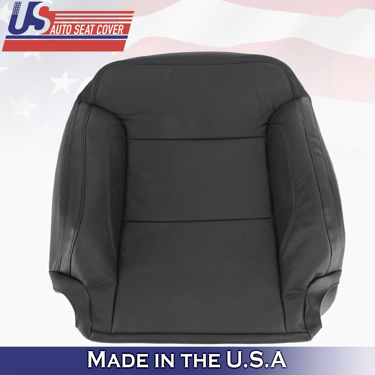 2015 For Chevy Silverado 2500 3500 Driver Top & Bottom Leather Seat Covers Black