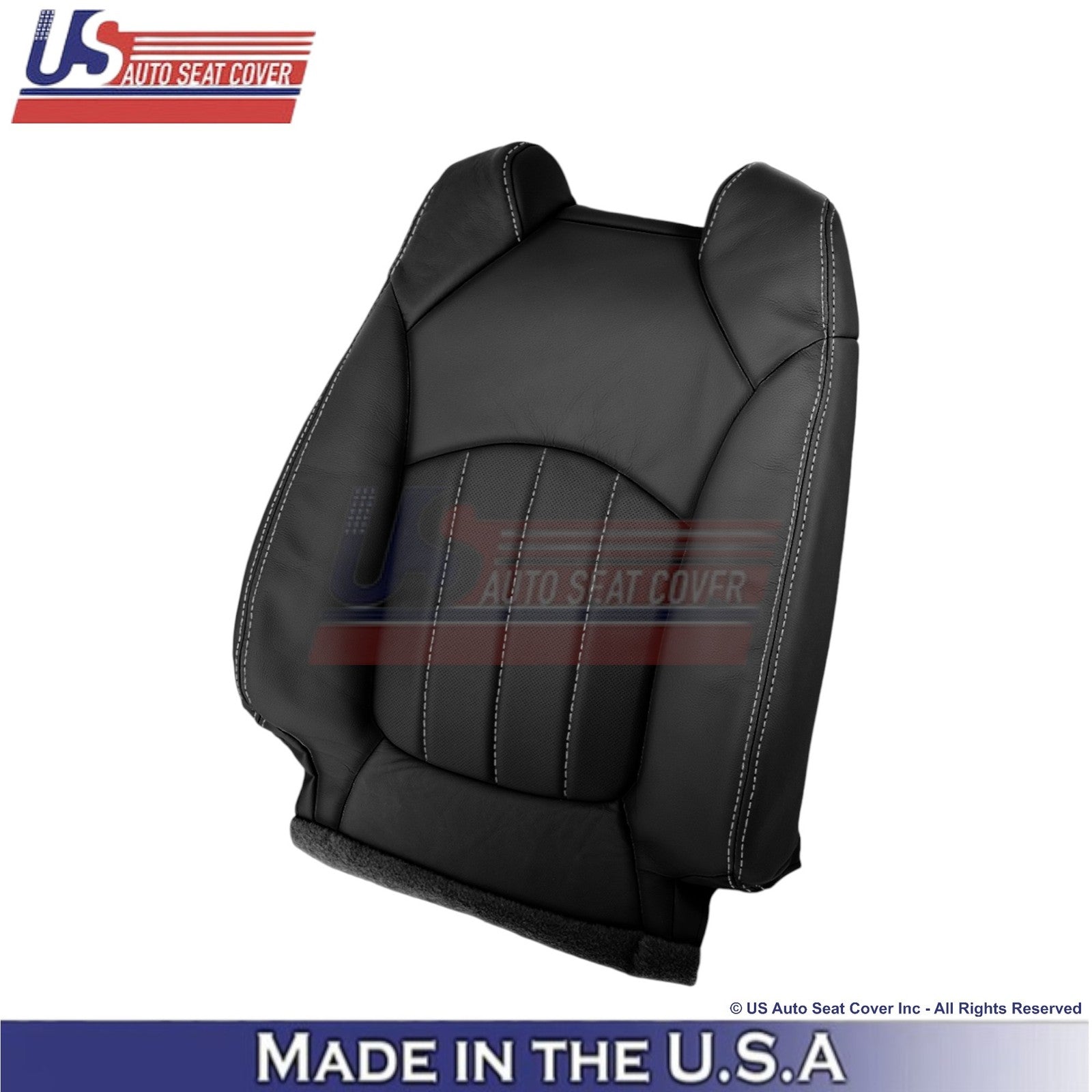 2013-2017 Fits Chevy Traverse Leather Perforated Front Replacement Covers Ebony