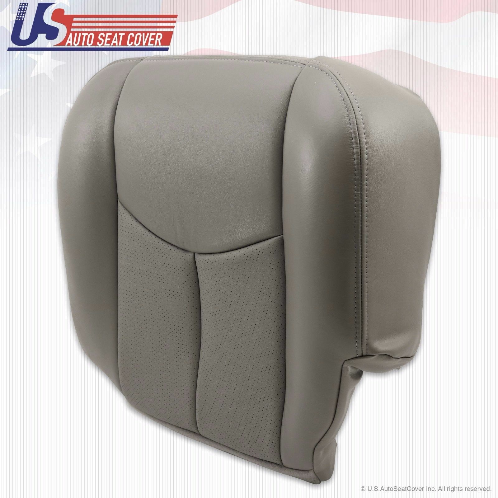 2003 - 2006 Cadillac Escalade Driver & Passenger Bottom Leather Seat Cover Gray