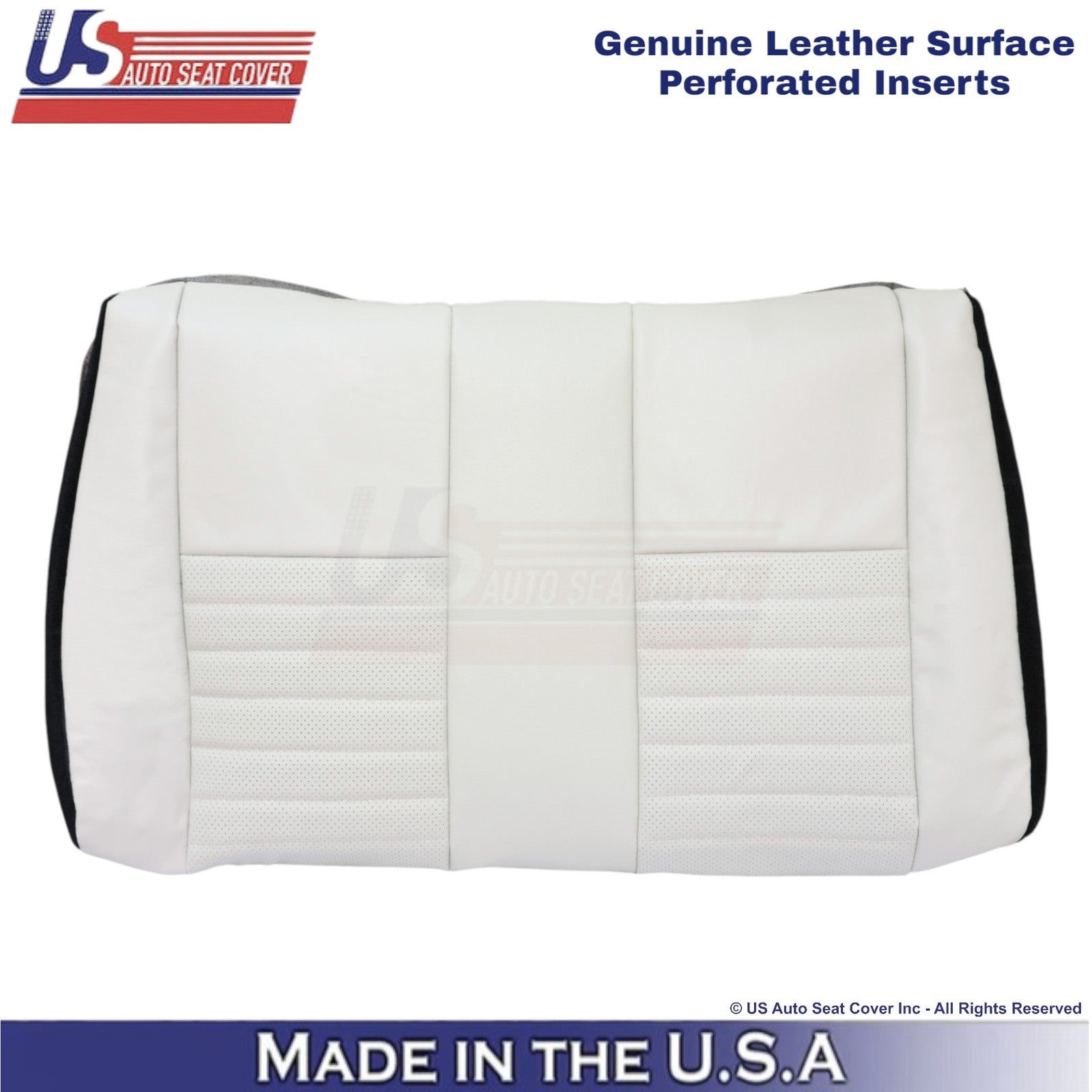 1999-2004 For Ford Mustang GT Genuine Leather Rear Bench Top Cover Oxford White