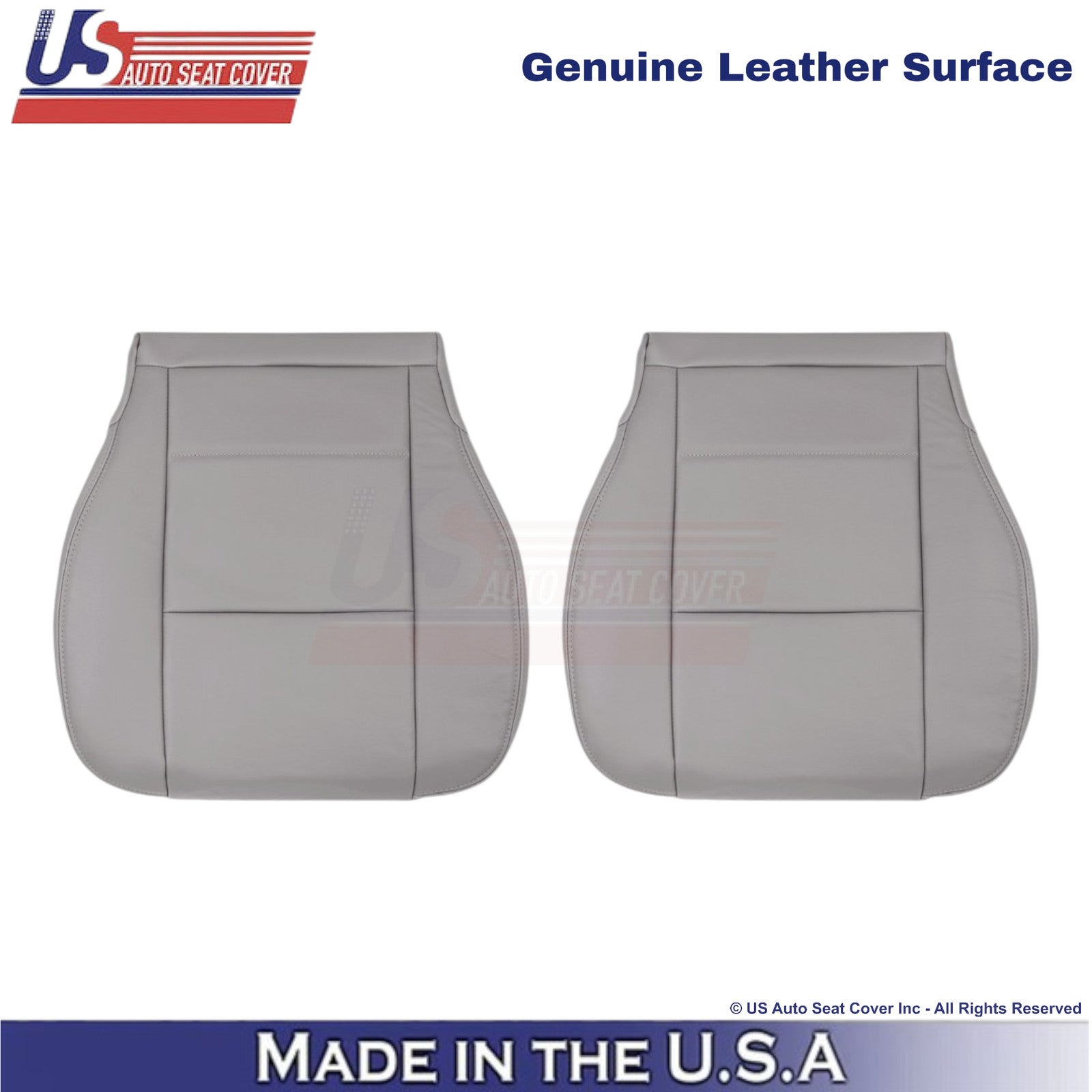 2000-2004 Fits Toyota Tundra Genuine Leather Front Bottom Seat Covers Charcoal