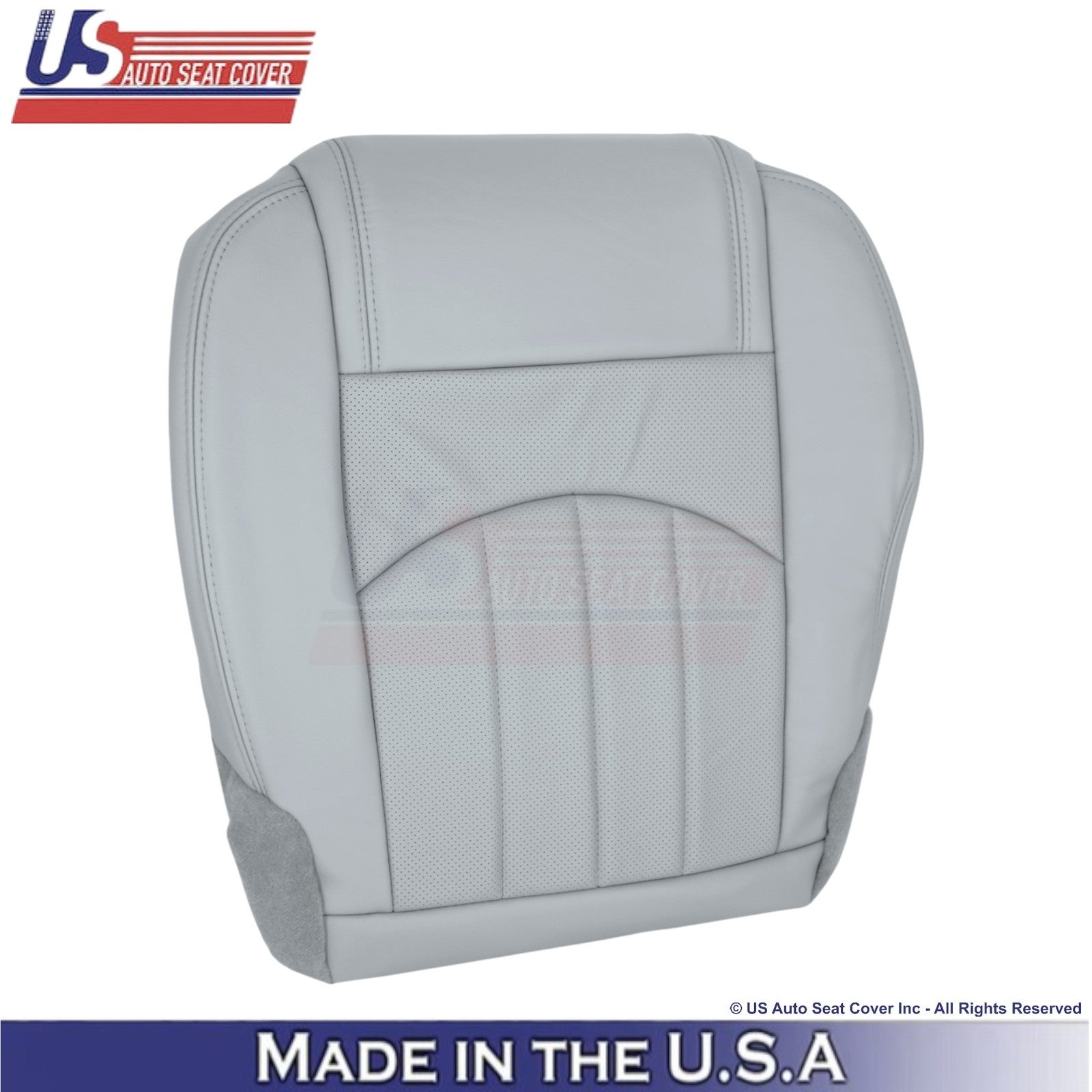 2013-2017 Fits Chevy Traverse Leatherette Perf. Front Seat Covers Light Titanium