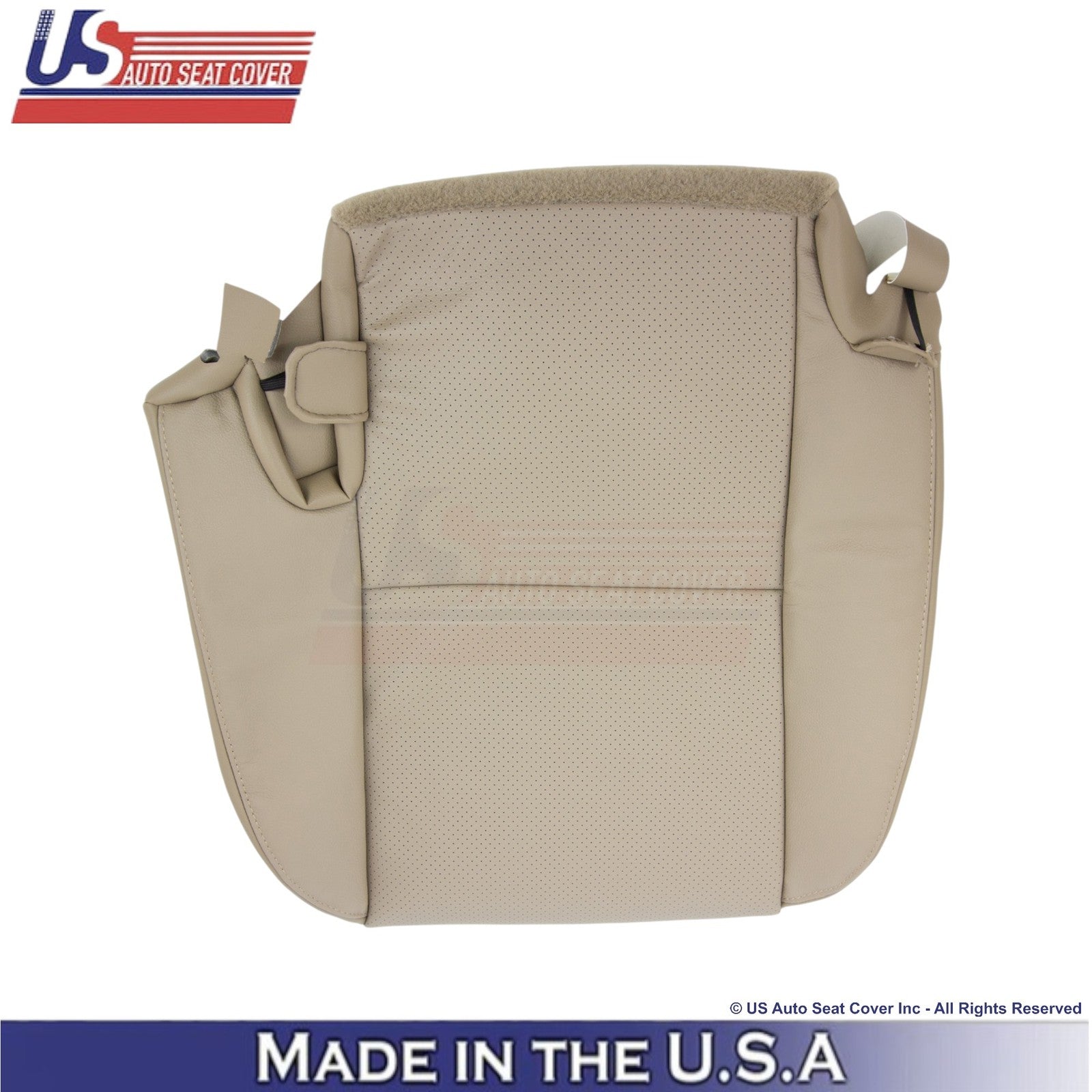 2008-2014 For Toyota Sequoia Leather Perf Rear Left Bottom Seat Cover Sand Beige