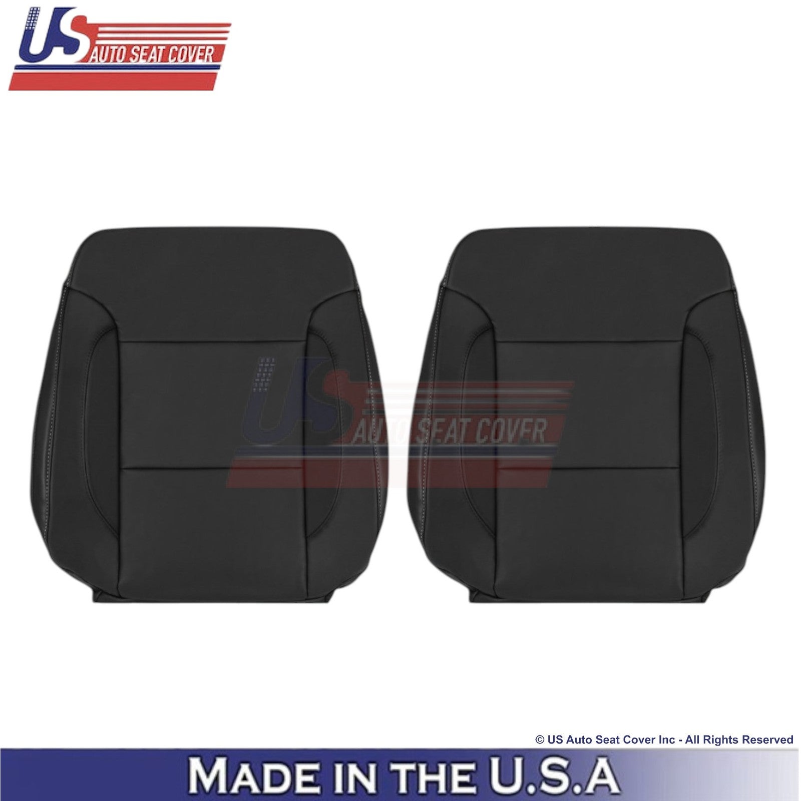 2015-2020 Fits Chevy Tahoe Leatherette Front Top Replacement Covers Jet Black