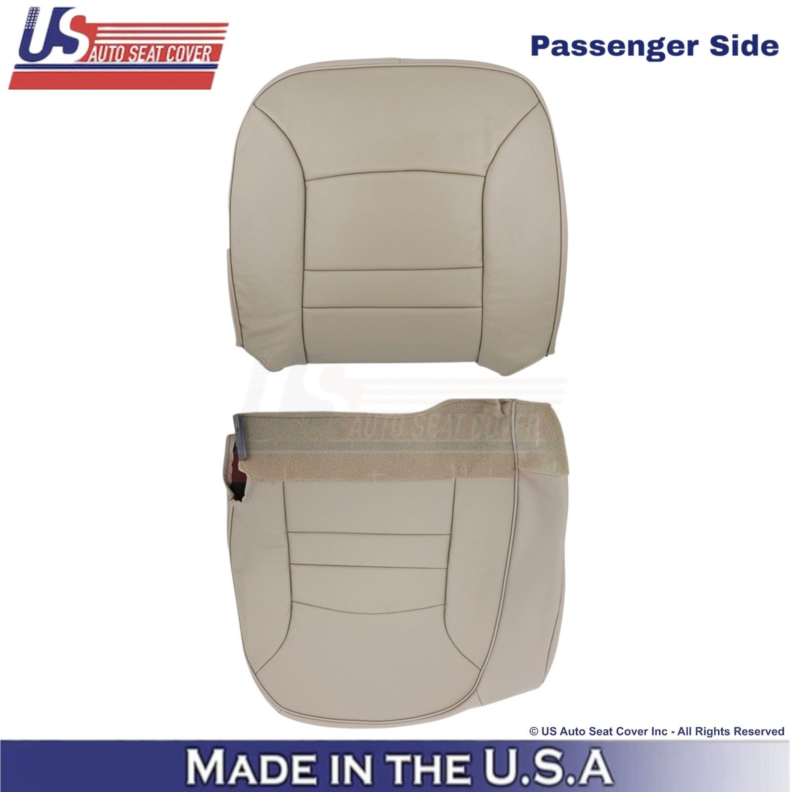 1998-2002 For Ford Crown Victoria Leatherette Passenger Side Seat Covers Tan