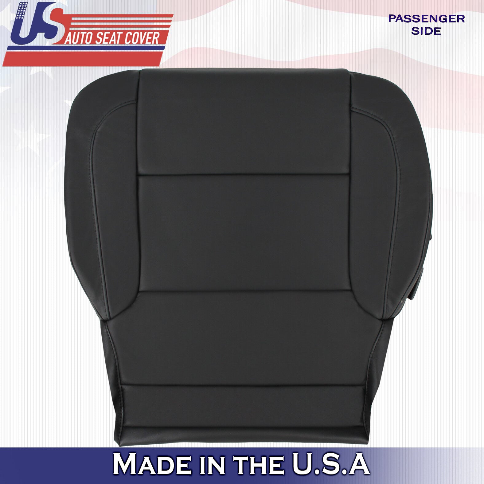 2017 2018 For Chevy Silverado 2500 3500 Passenger Bottom Leather Seat Cover BLK