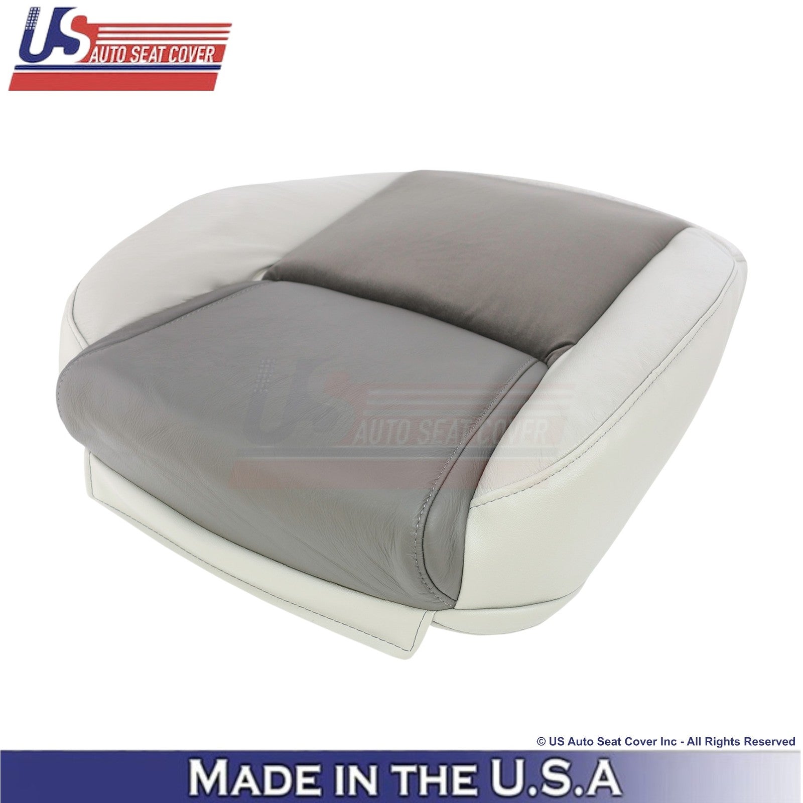 2006-2010 Fits Jeep Commander Leather & Suede Front Bottom Covers 2-Tone Gray