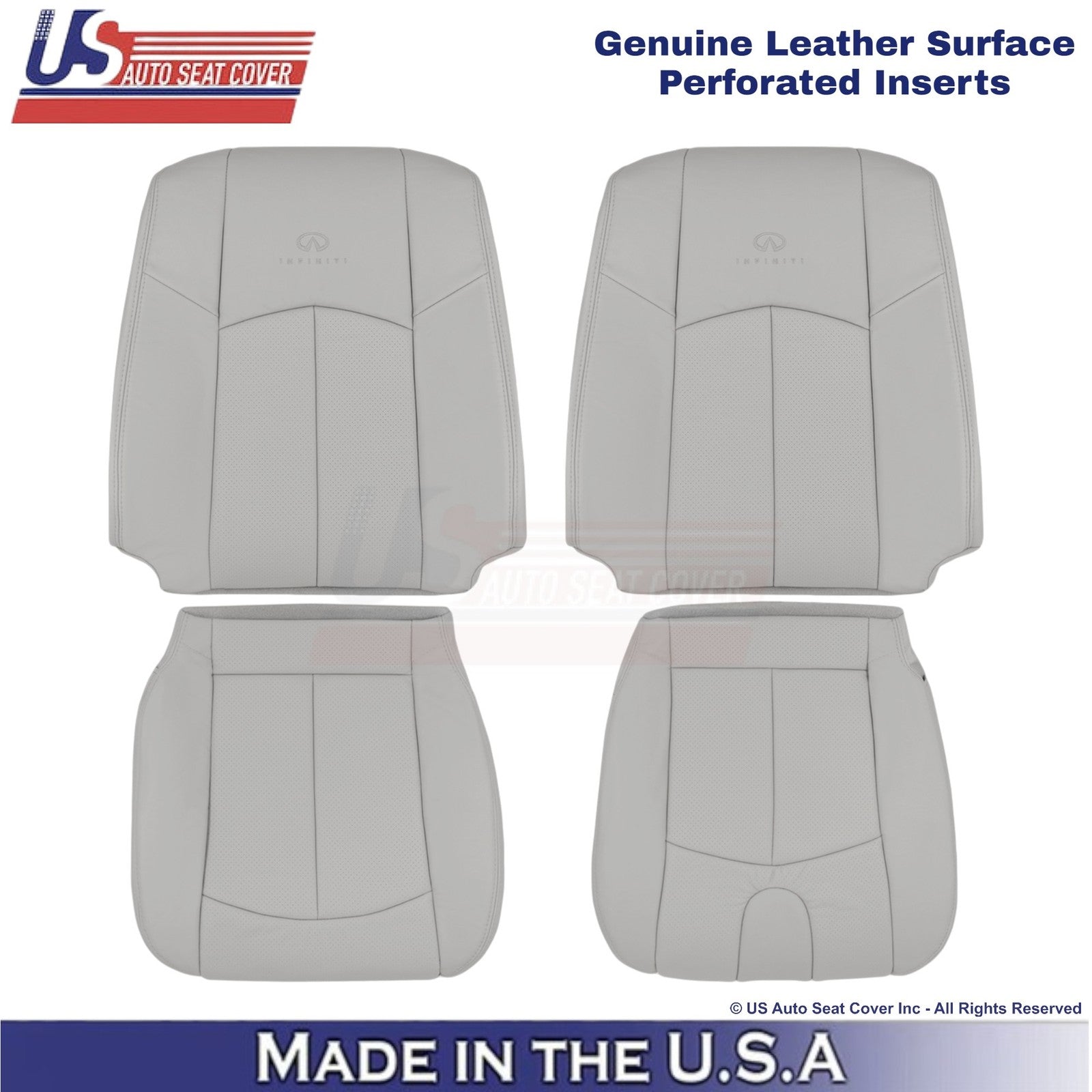2009-2013 For Infiniti G37 Genuine Leather Front Replacement Covers Stone