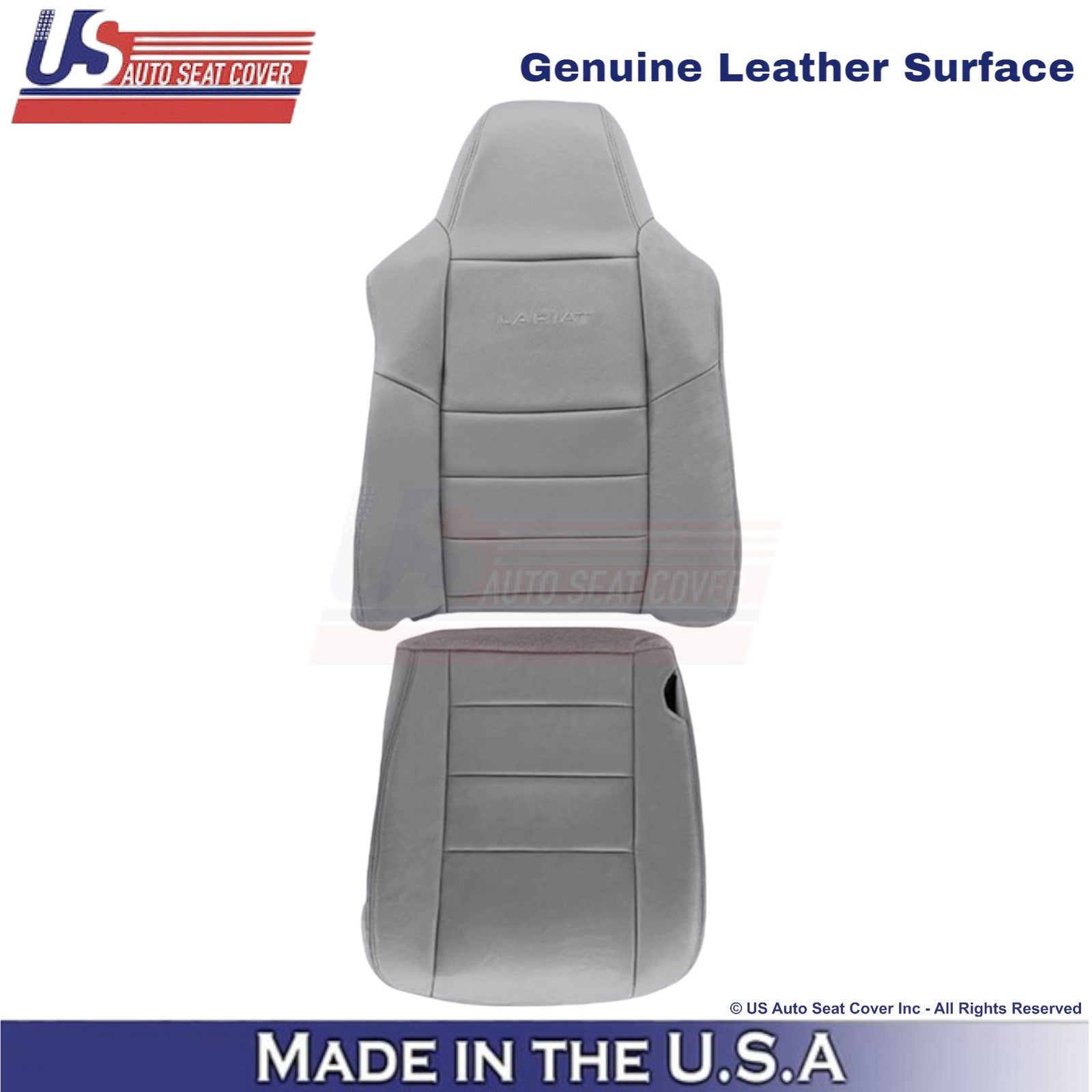 2003-2007 For Ford F250 F350 Lariat Leather Front Driver Side OEM Covers Gray