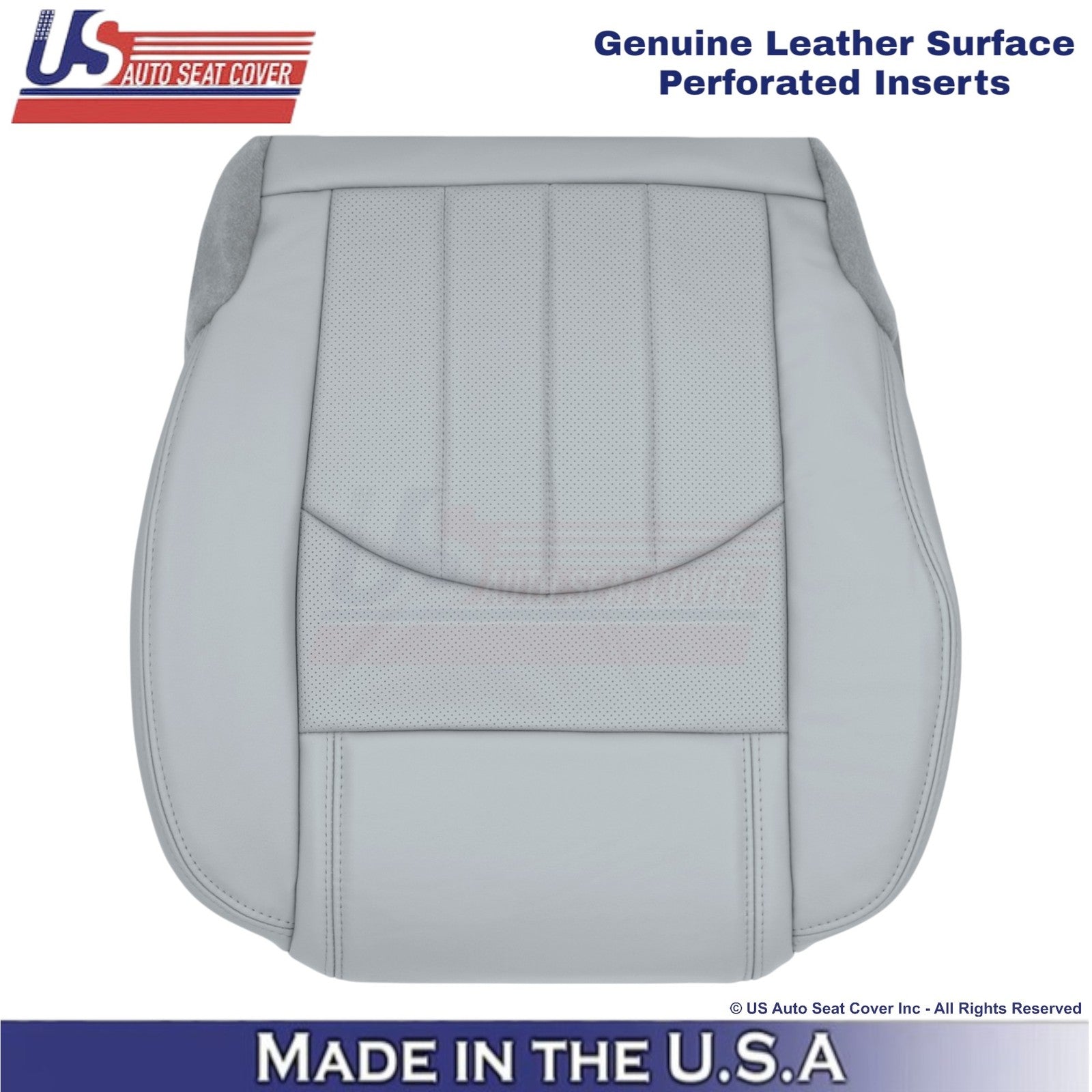 2013-2017 Fits Chevy Traverse Genuine Leather Perf. Front Covers Light Titanium