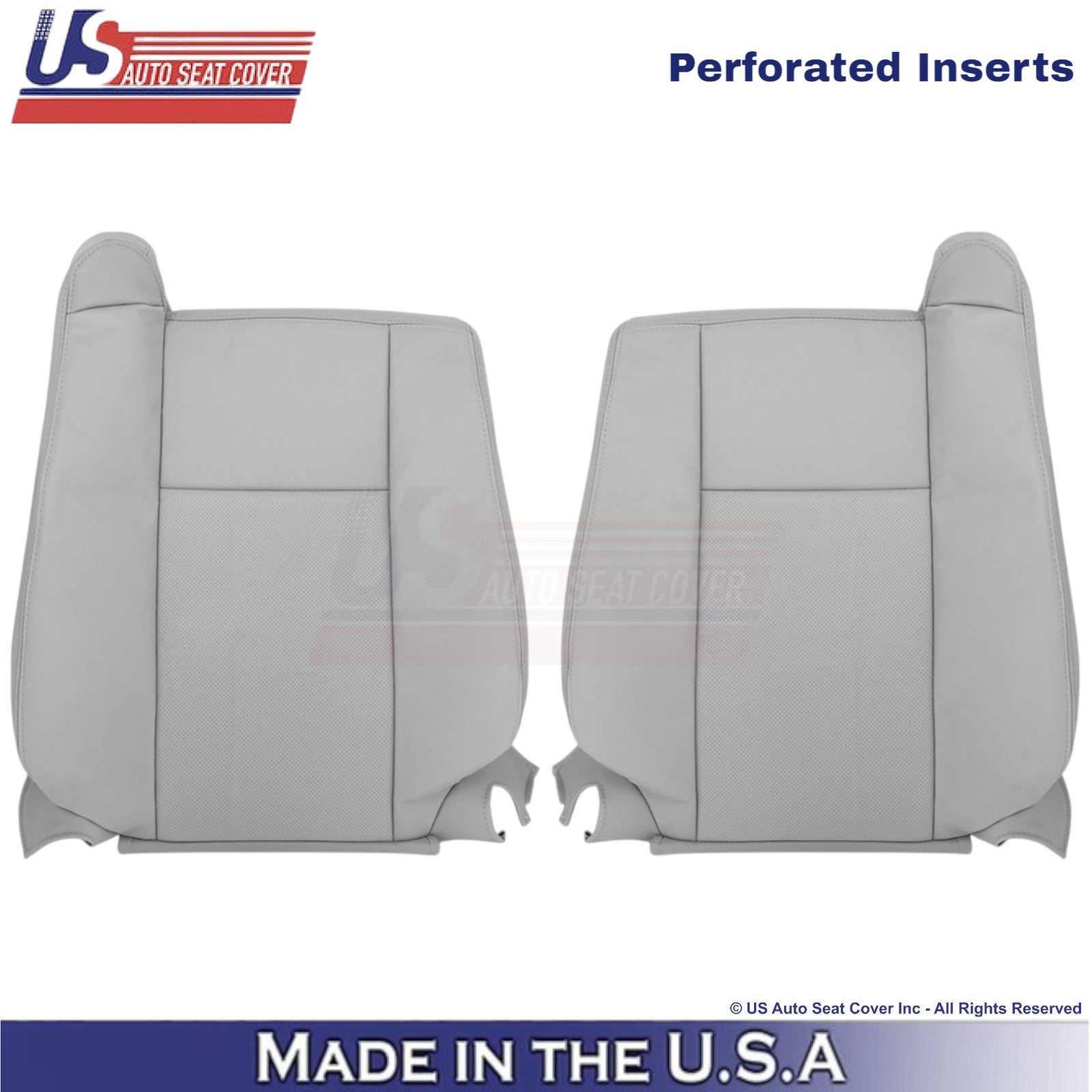 2003-2007 Fits Cadillac CTS Leather Driver/Passenger Top Replacement Covers Gray