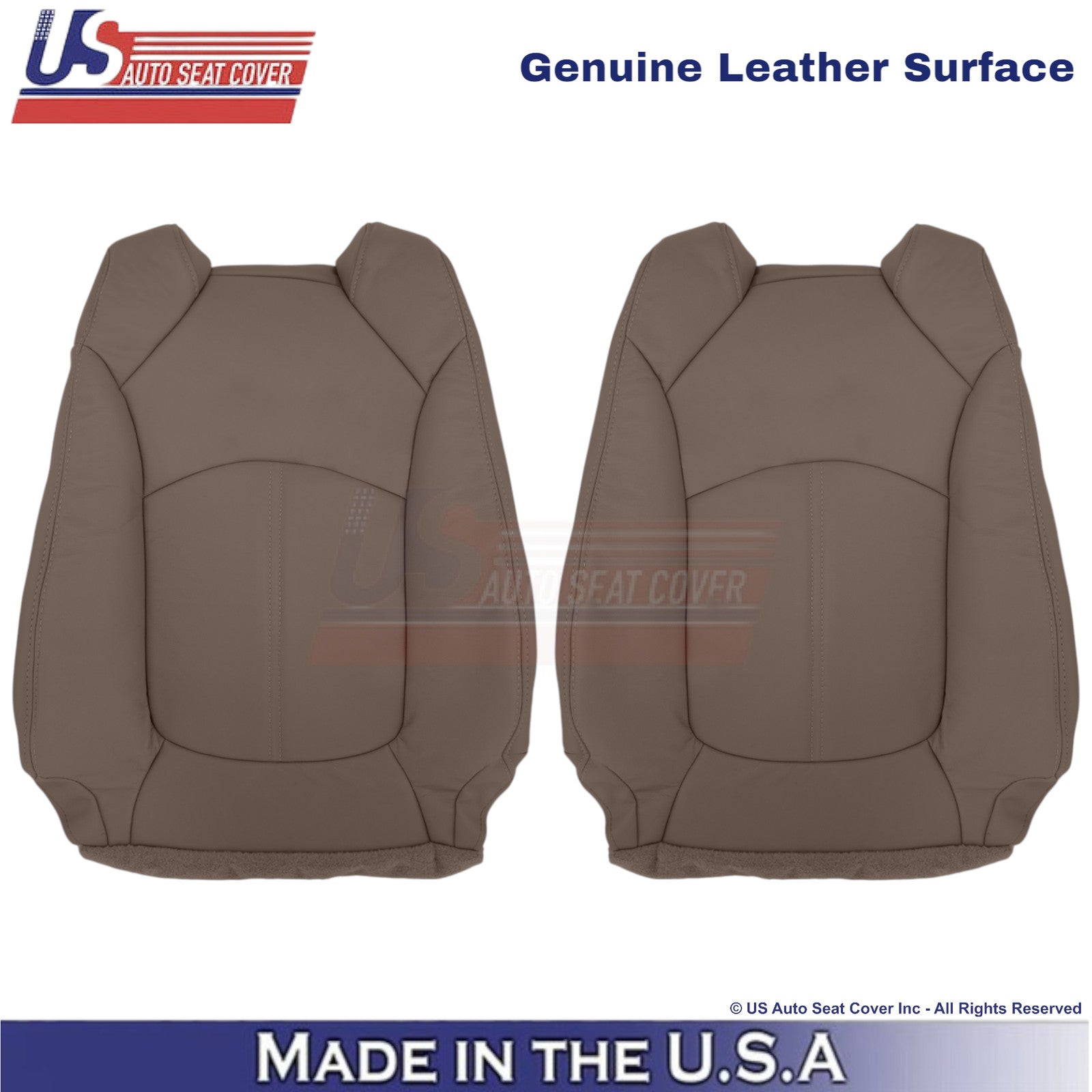 2013-2016 Fits GMC Acadia Genuine Leather Front Top Seat Covers Dark Cashmere
