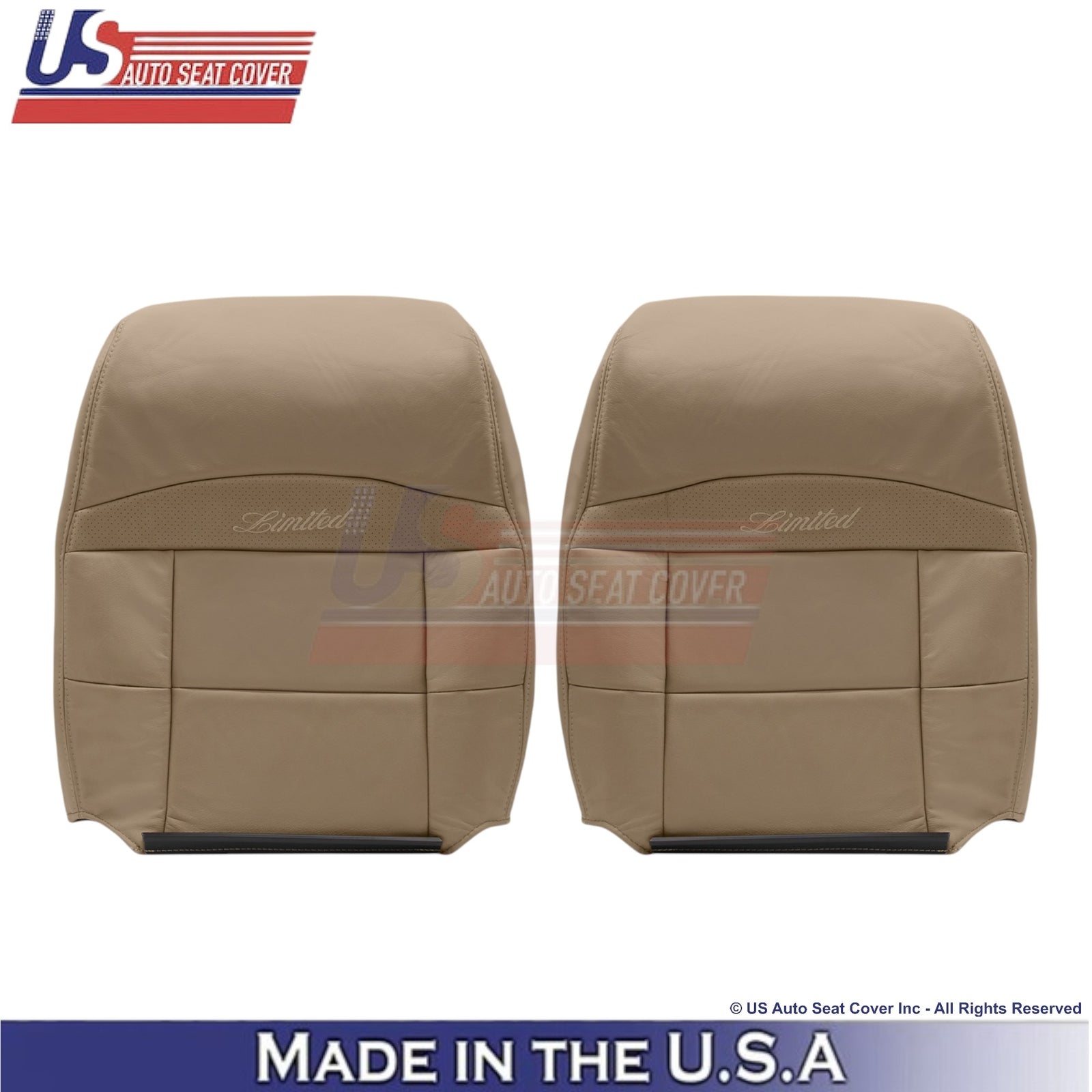 1995-2001 For Ford Explorer Limited Leather Front Seat Covers Medium Prairie Tan
