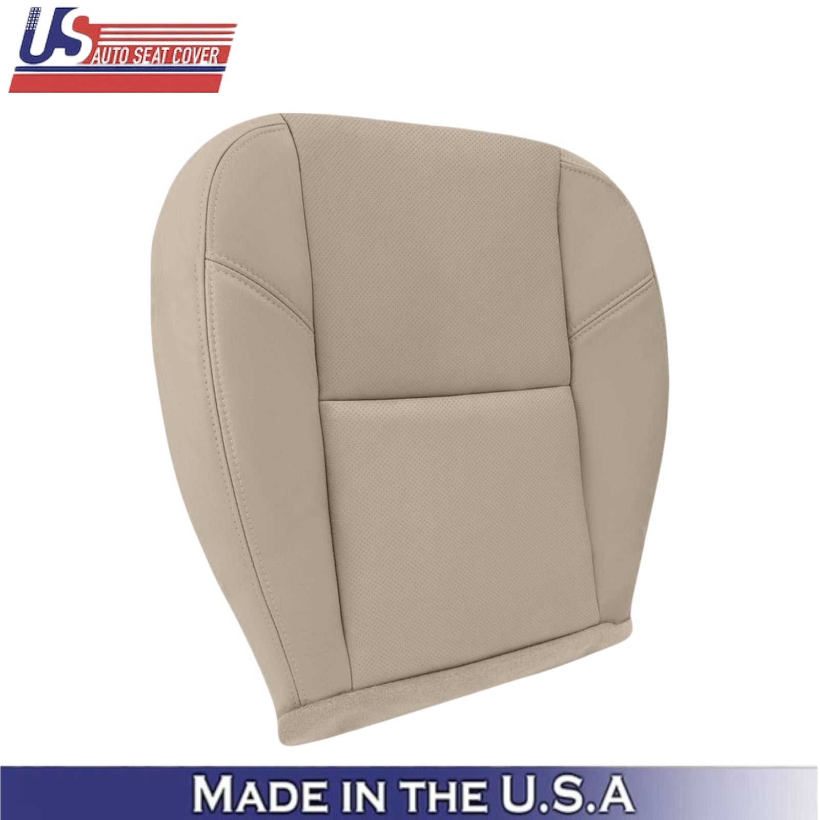 2009-2014 For GMC Sierra Denali Leather Driver Bottom Seat Cover Light Cashmere