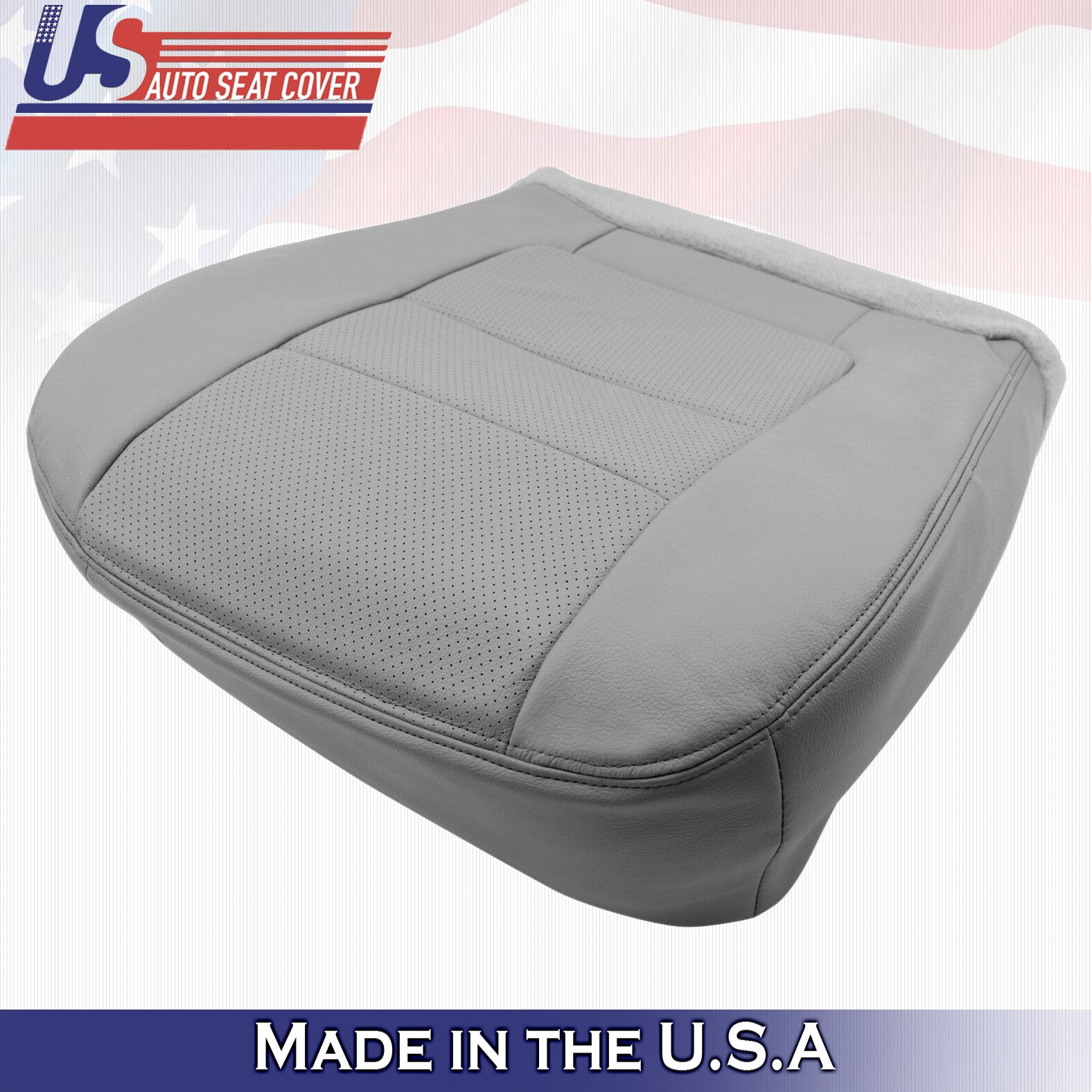 2001 For Ford F250 F350 Lariat Passenger Bottom Perforated Leather Cover Gray