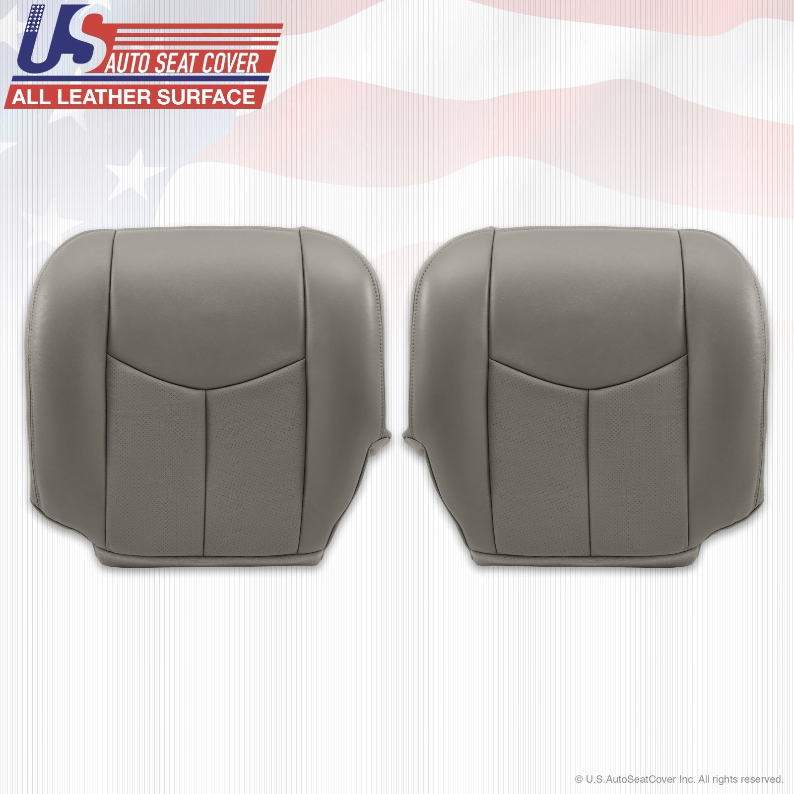 2003 -06 Cadillac Escalade Driver Passenger Bottom Leather Seat Cover Gray 922