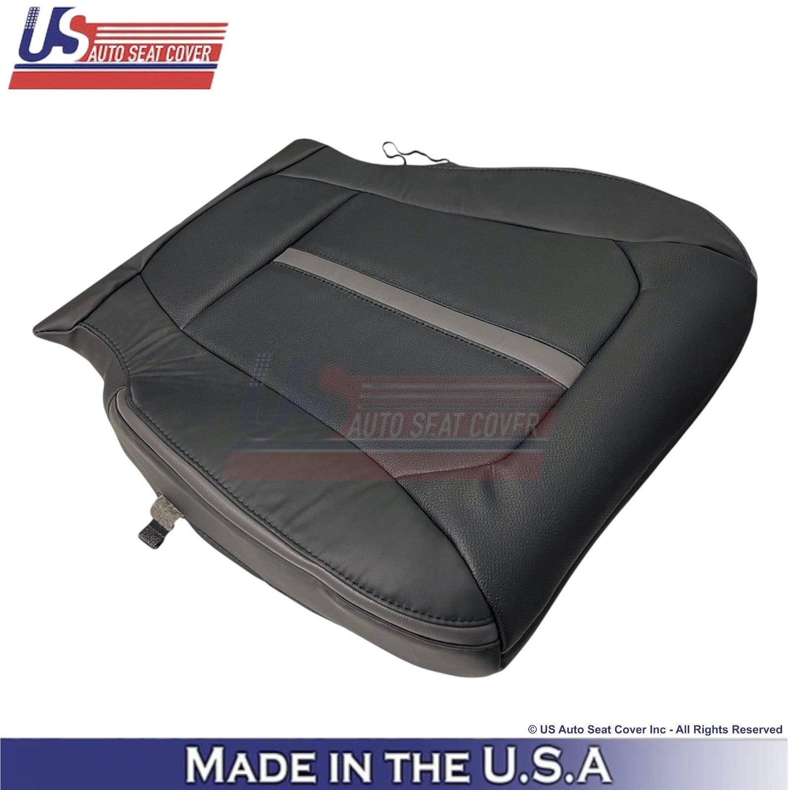 2015-2020 Fits Ford F150 Platinum Genuine Leather Front Bottom Seat Covers Black