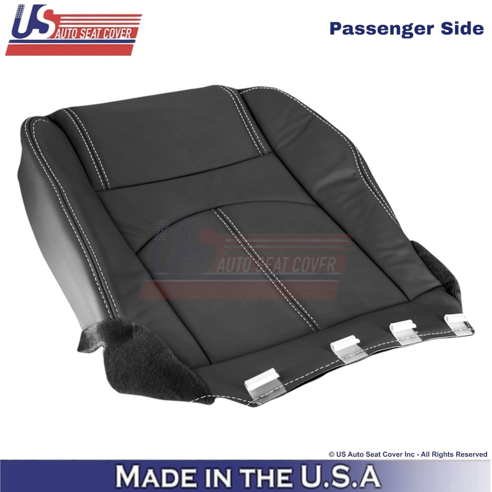 2013-2017 Fits Chevy Traverse Leatherette Passenger Bottom Seat Cover Ebony