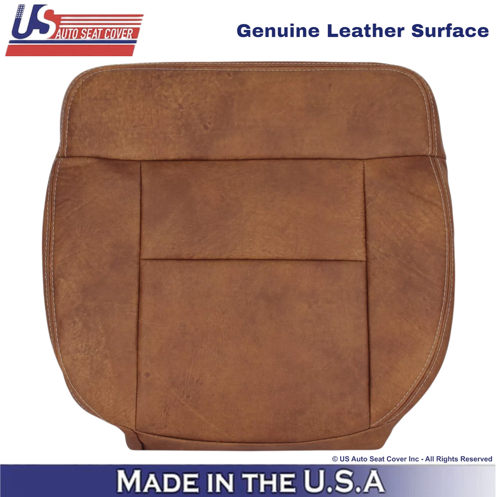 2004-2008 Fits Ford F-150 King Ranch Leather Driver Bottom Seat Cover Brown