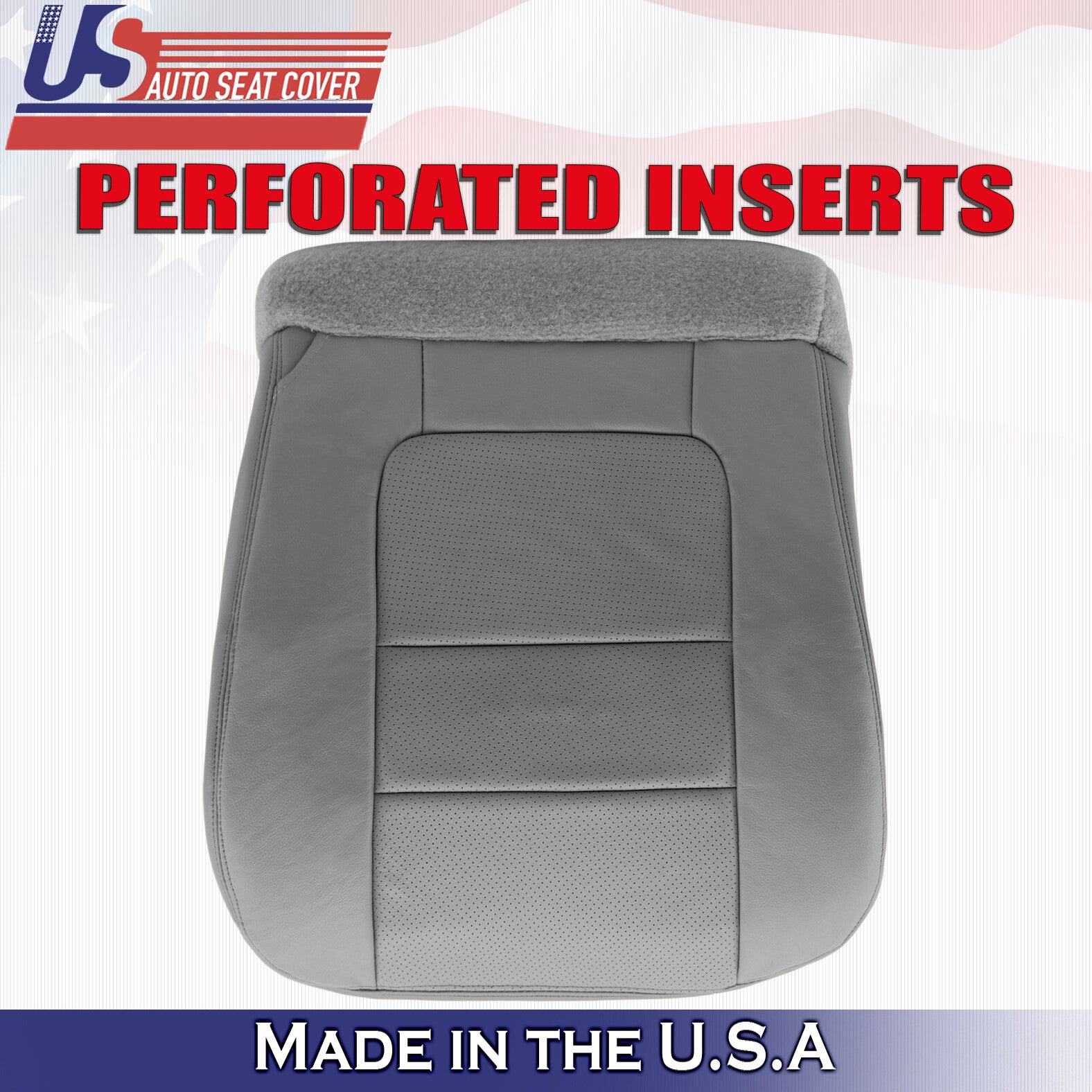 2001 For Ford F550 Lariat Driver Passenger Bottom Perforated Leather Cover Gray