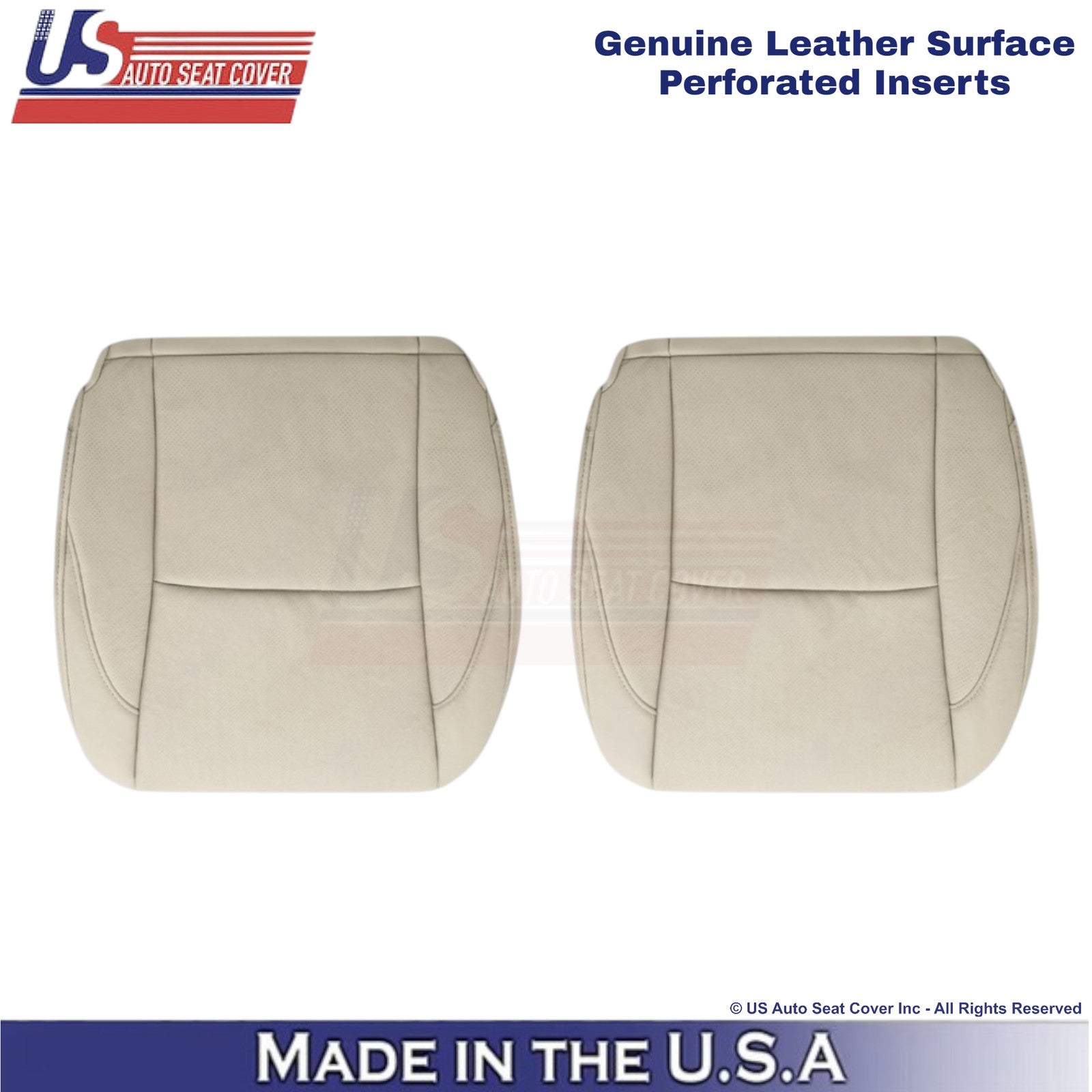 2007-2012 For Lexus ES350 Genuine Leather Front Bottom Seat Covers Parchment Tan
