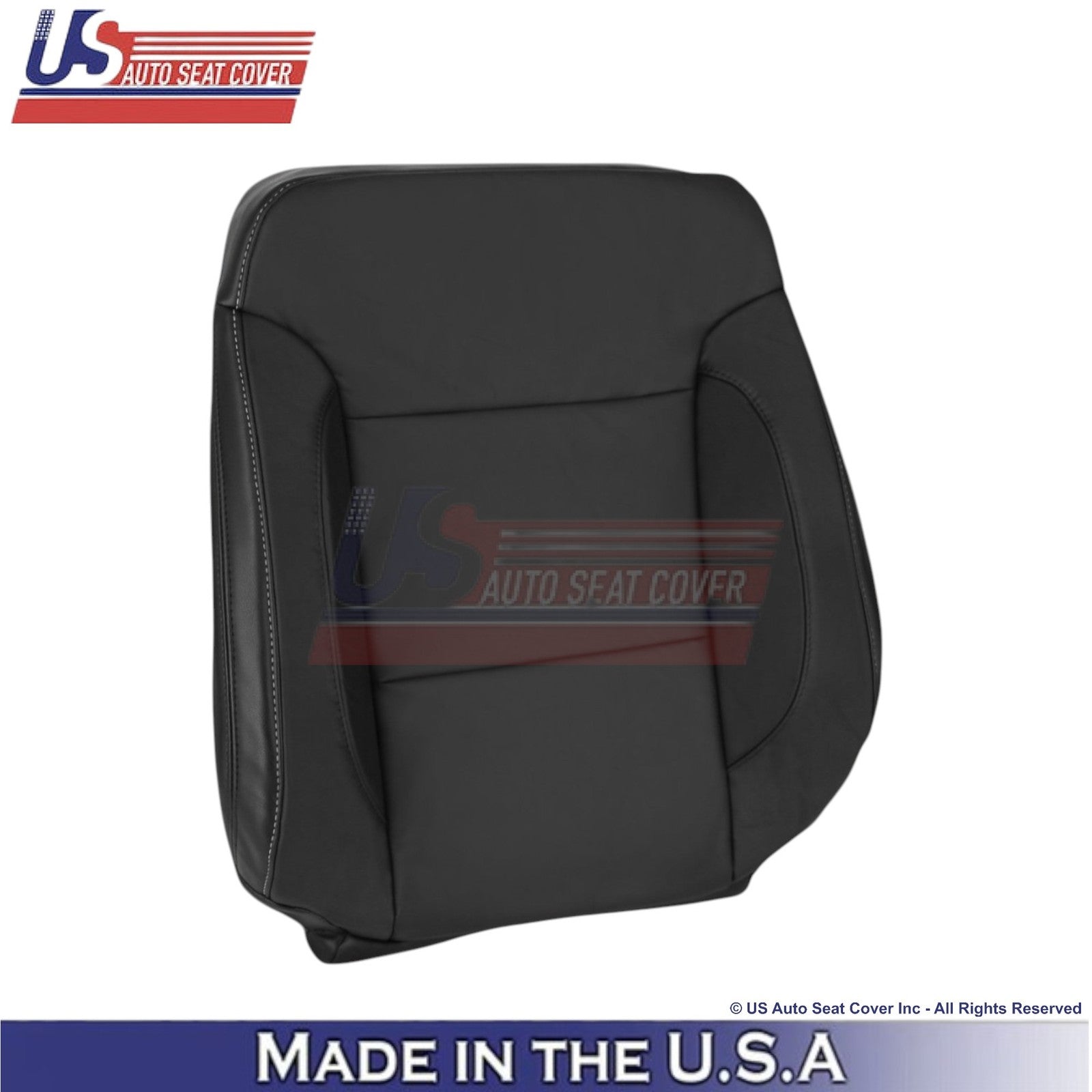 2014-2019 For Chevy Silverado 1500 LT LS Genuine Leather Front Top Covers Black