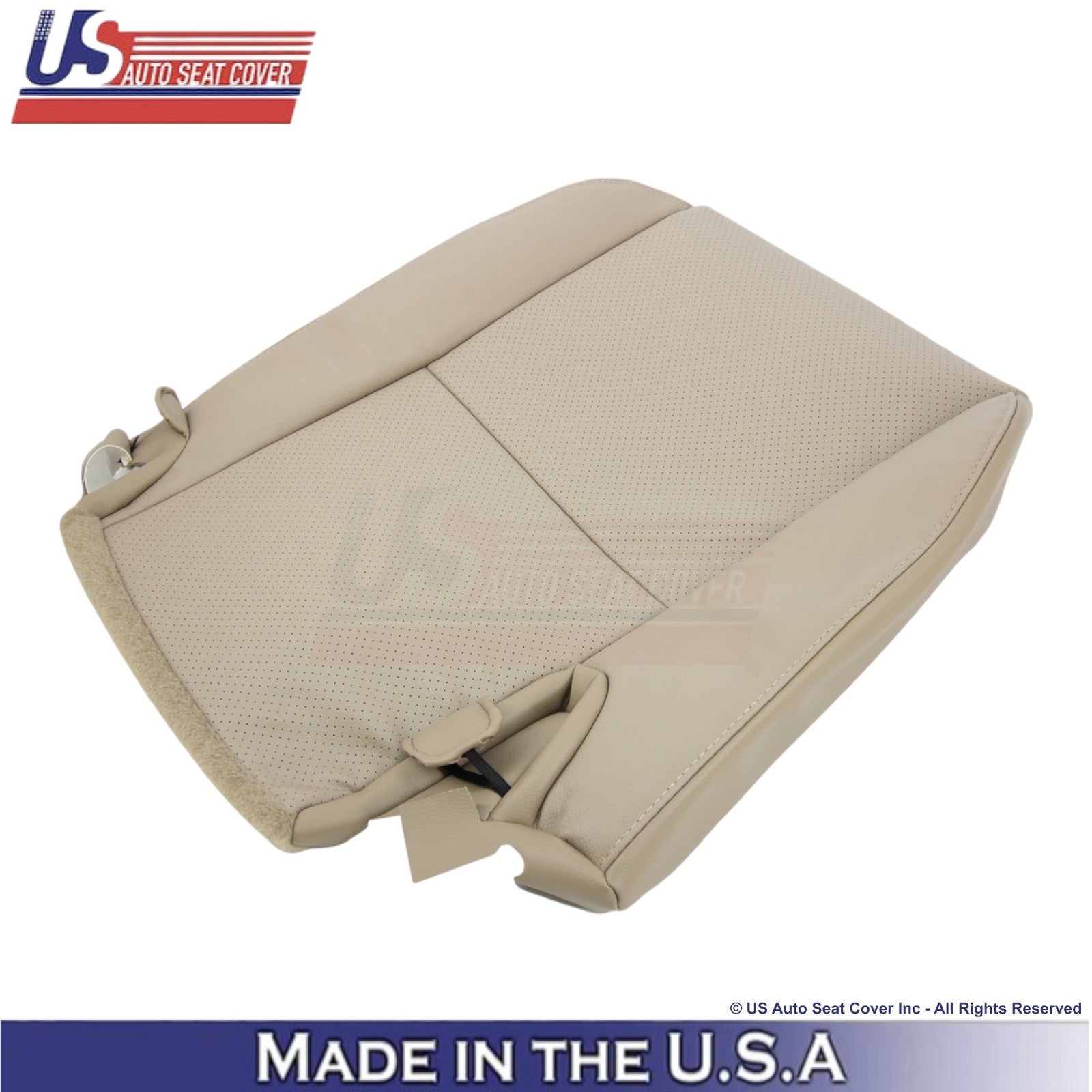 2008-2014 Fits Toyota Sequoia Leather Perf. Rear Bottom Seat Covers Sand Beige