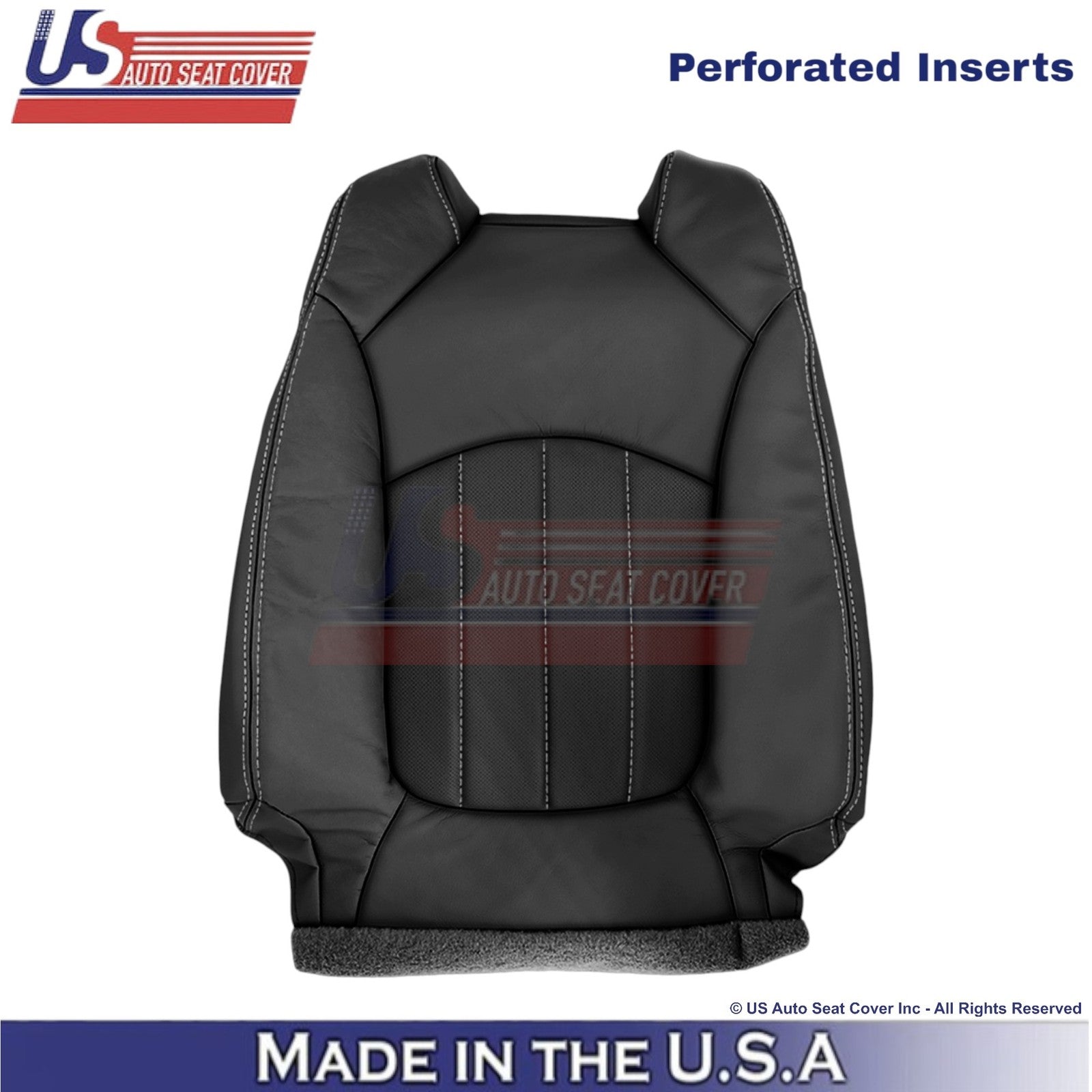 2013-2017 Fits Chevy Traverse Leatherette Perforated Front Seat Covers Ebony