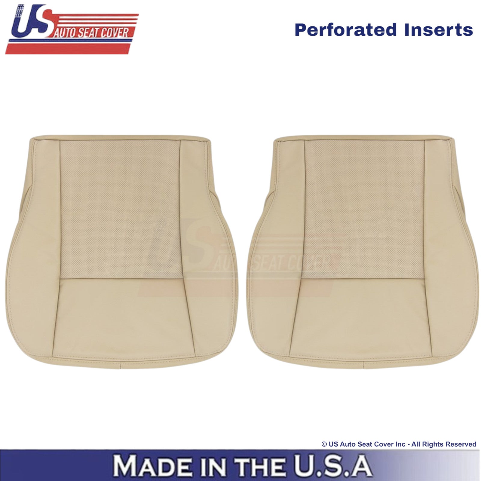 2003-2007 Fits Cadillac CTS Leather Front Bottom OEM Replacement Seat Covers Tan