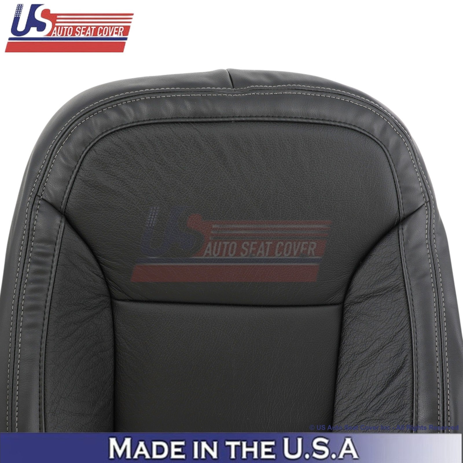 13-15 For Chevy Malibu Genuine Leather Passenger Side Covers Black w/white Stch