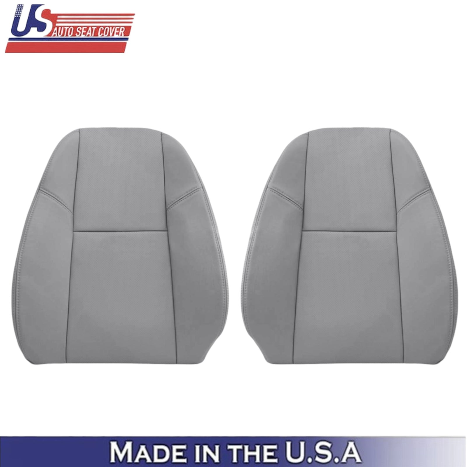 2012-2014 For Chevy Silverado Leather Front Top Seat Covers Light Titanium Gray