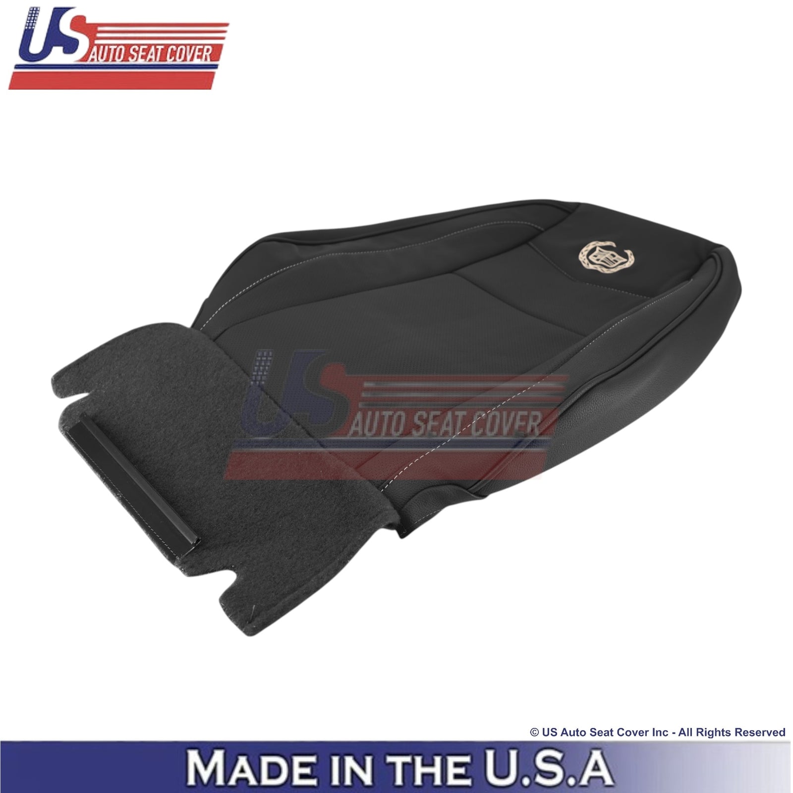 2007-2014 For Cadillac Escalade Platinum Leather Front Seat Covers Ebony Black