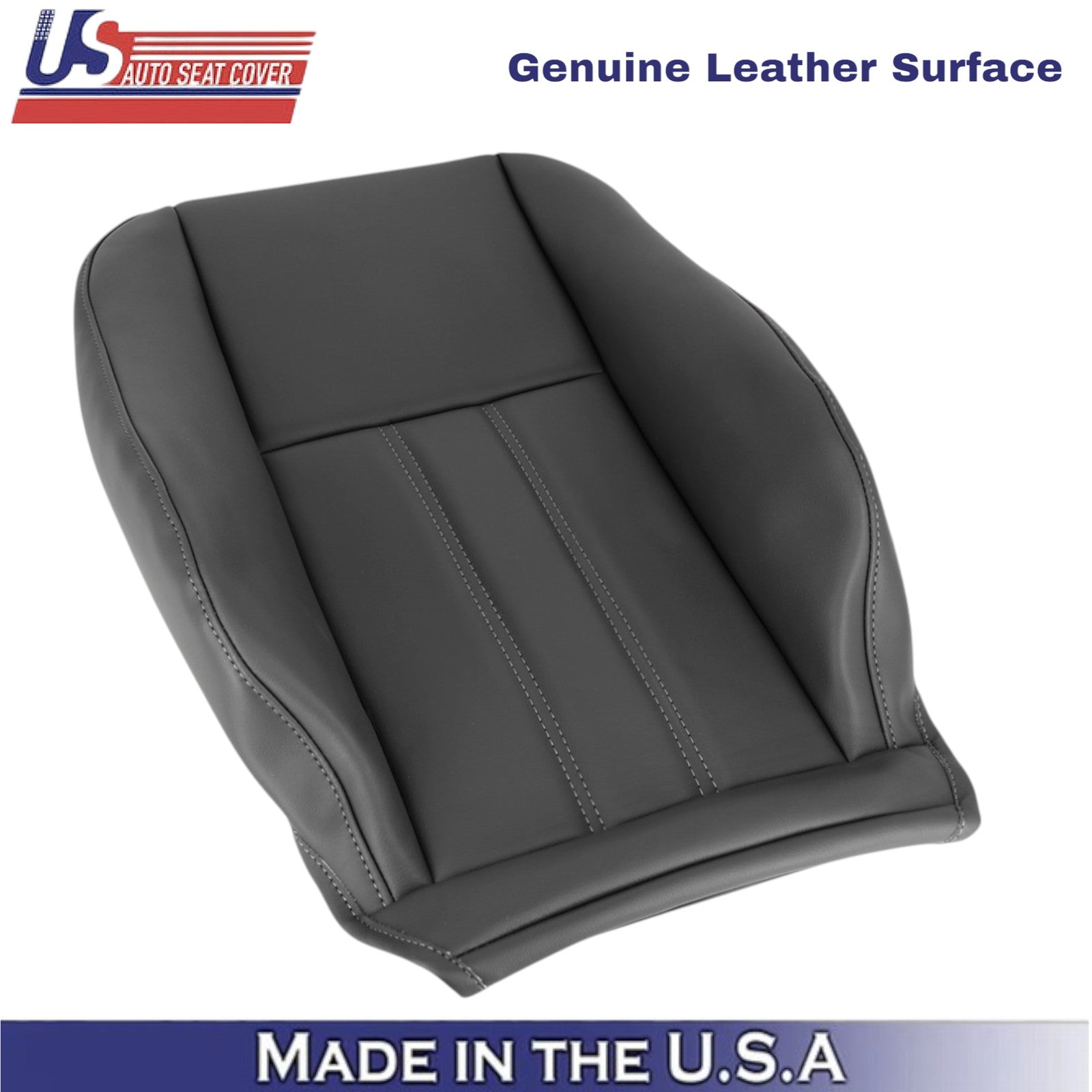 2008-2020 For Dodge Grand Caravan Genuine Leather Driver Top Seat Cover Black