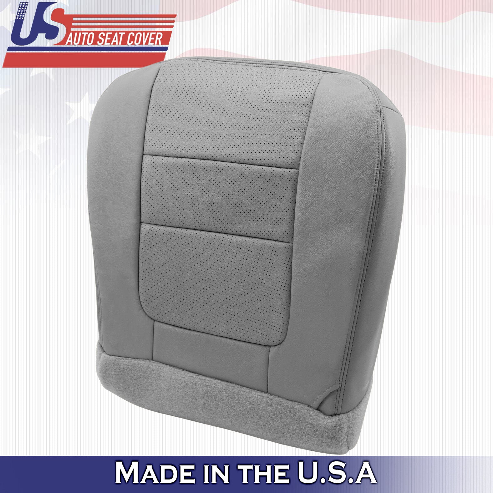 2001 For Ford F550 Lariat Driver Passenger Bottom Perforated Leather Cover Gray