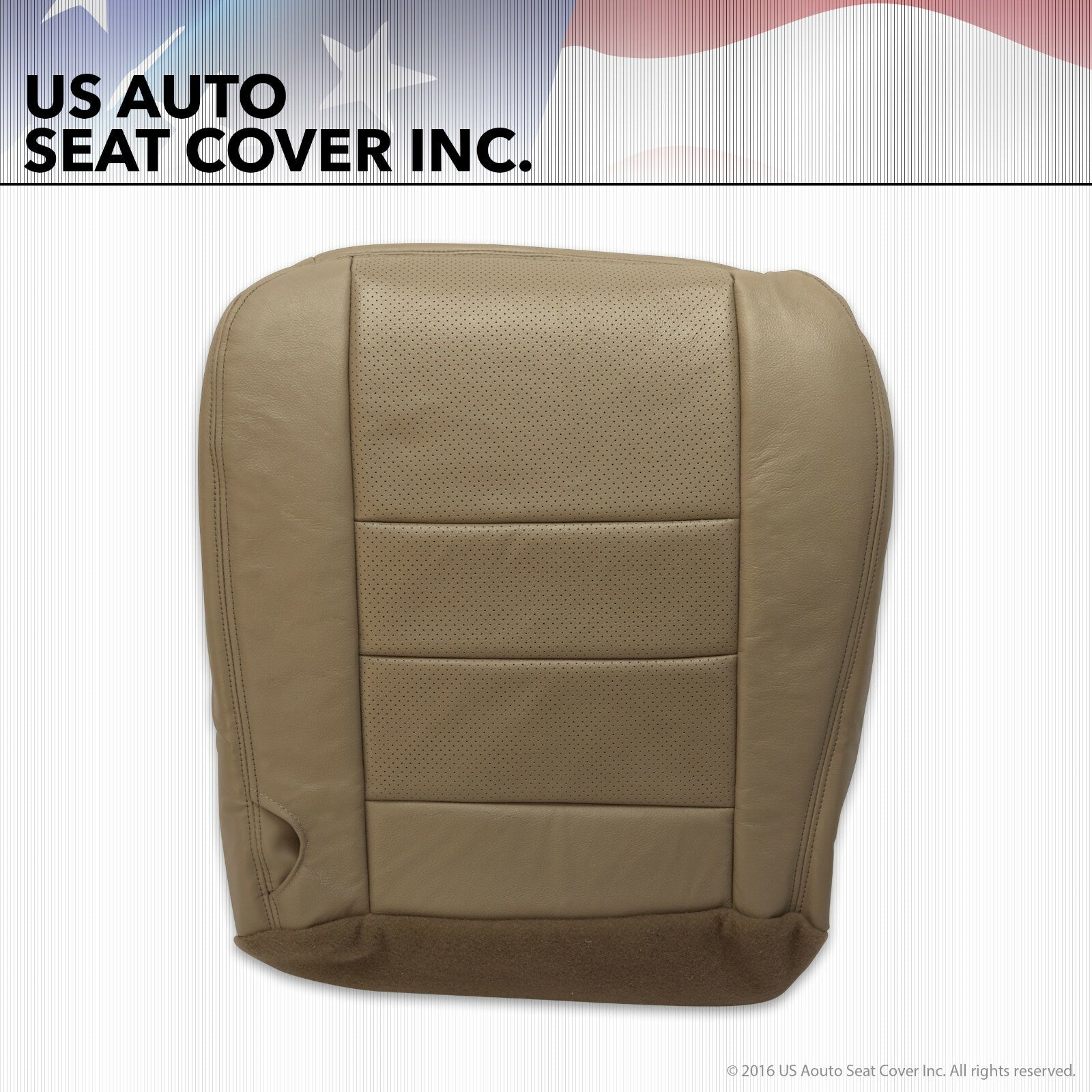 2002 - 07 Ford F250 Lariat Front Driver Bottom Leather Seat Cover TAN Perforated