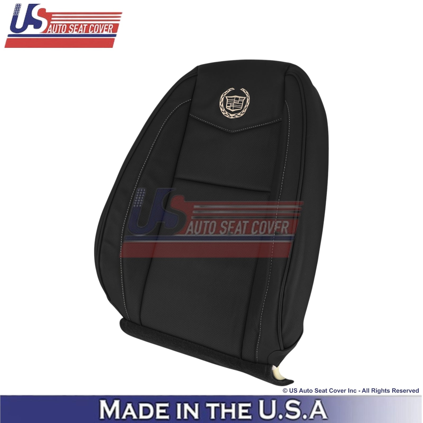 2007-2014 For Cadillac Escalade Platinum Leather Front Seat Covers Ebony Black