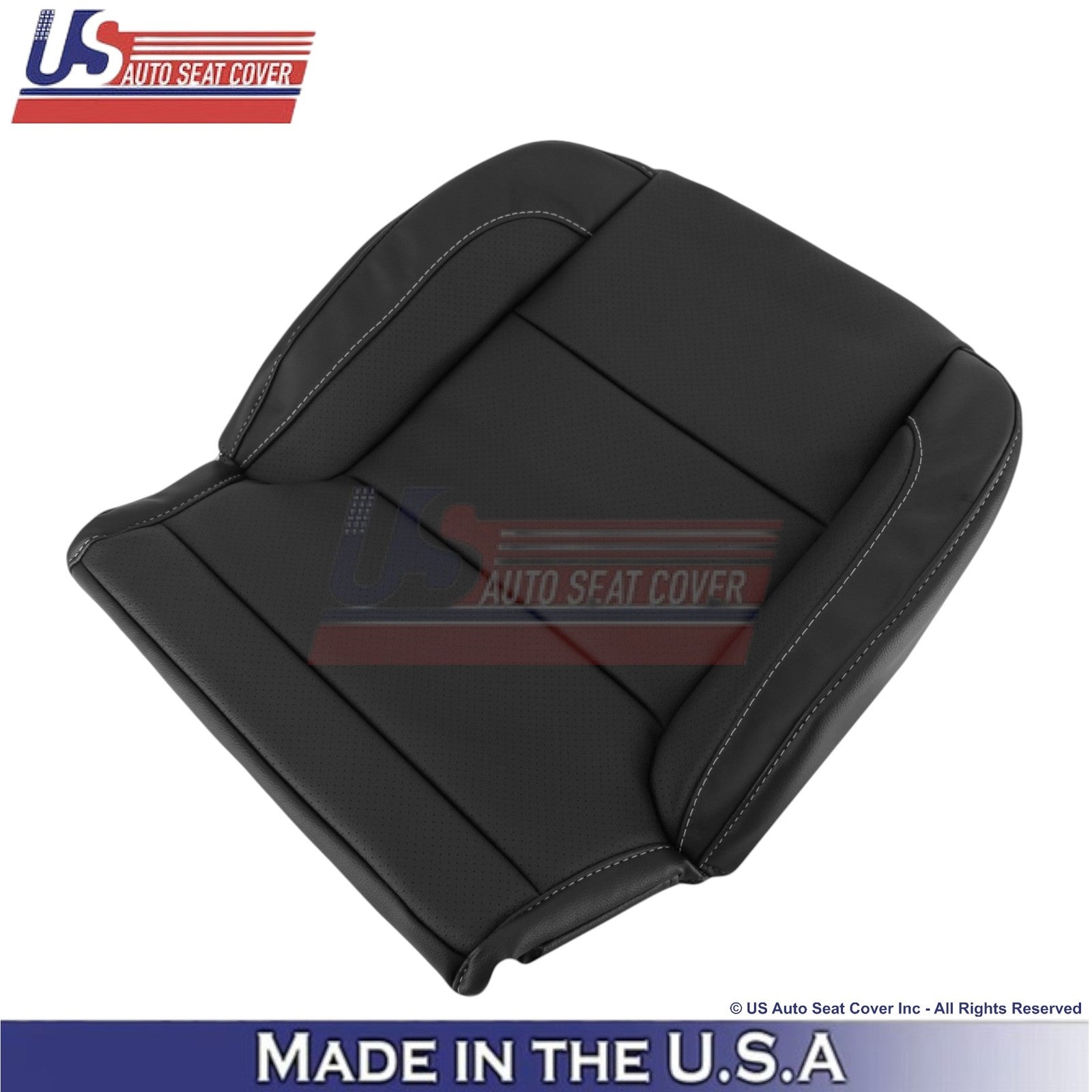 2015-2020 For Chevy Tahoe Genuine Leather w Perf Front Passenger Covers Black