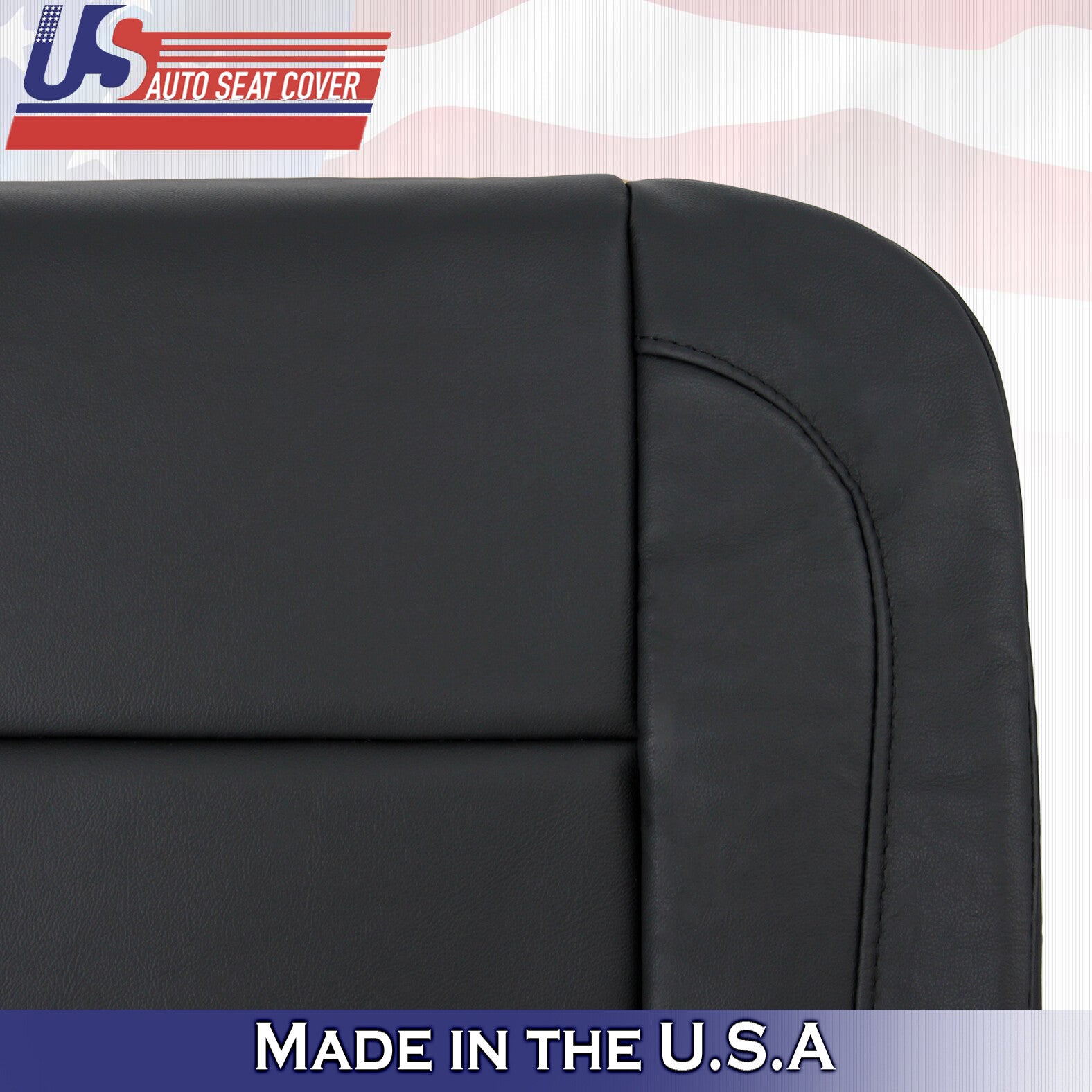 2017 2018 For Chevy Silverado 2500 3500 Passenger Bottom Leather Seat Cover BLK