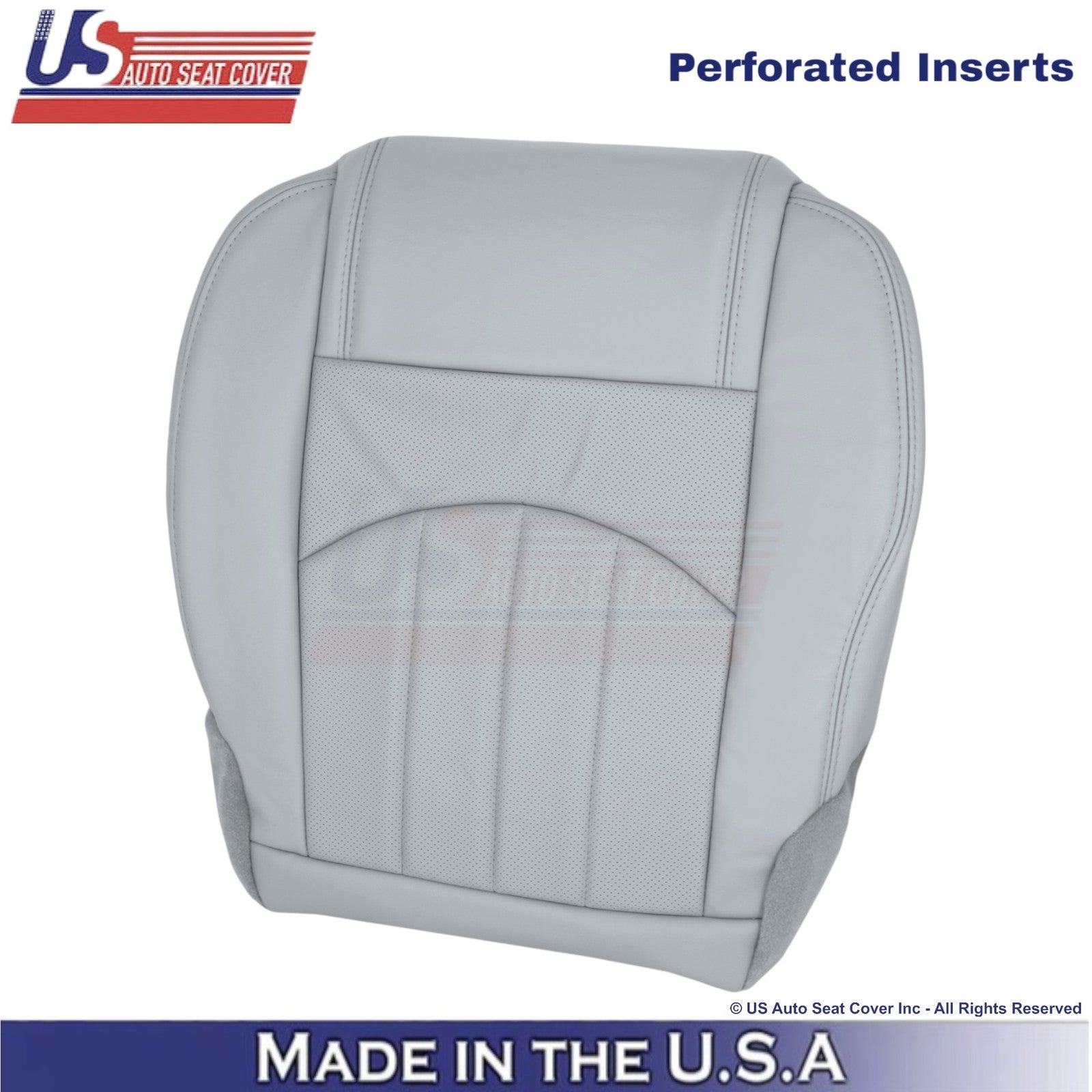 2013-2017 Fits Chevy Traverse Leatherette Perf. Front Seat Covers Light Titanium