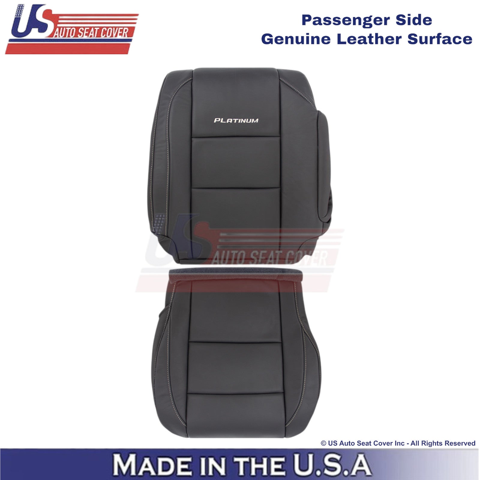 2010-2015 For Nissan Armada Platinum Genuine Leather Passenger Covers Charcoal