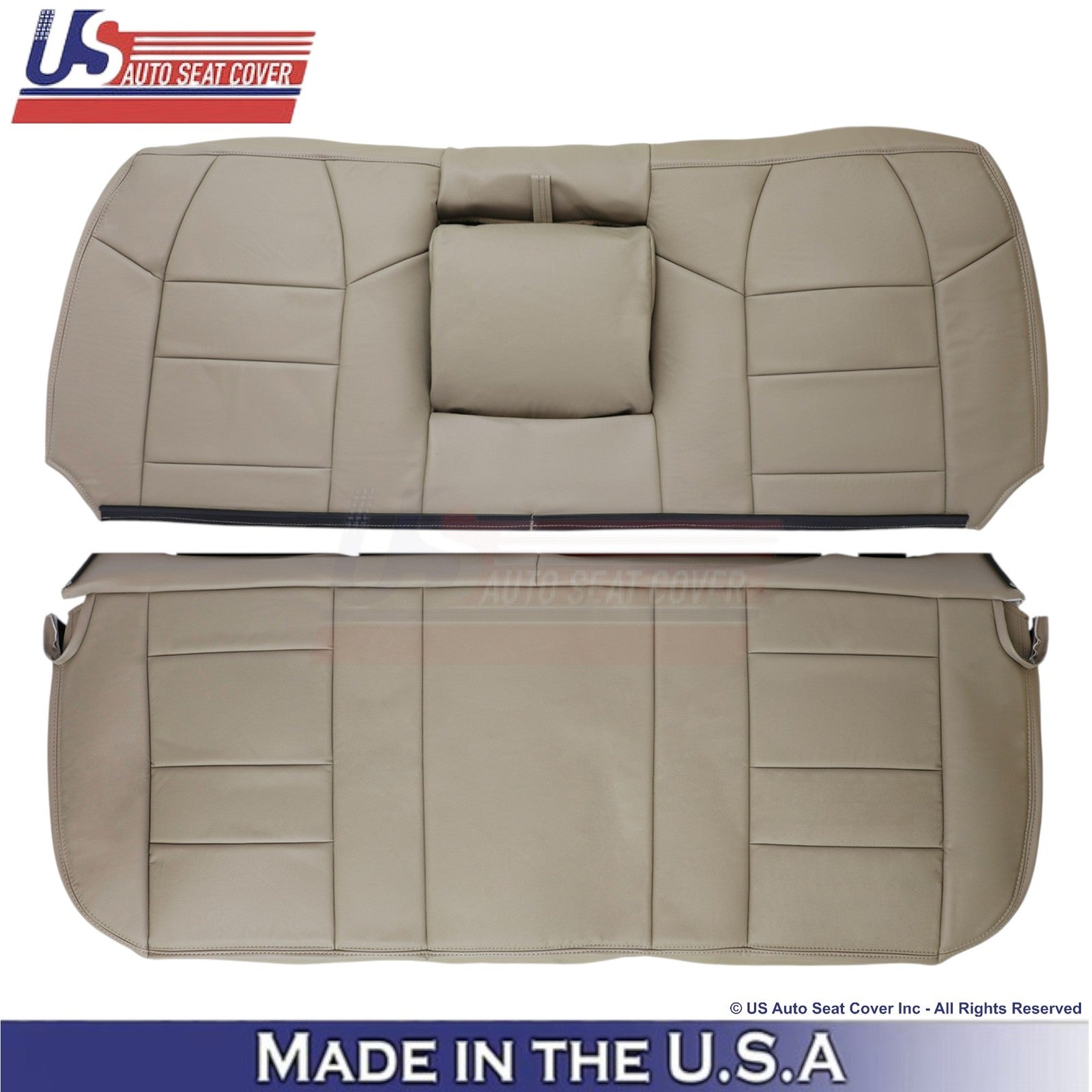 2003-2004 Fits Ford F250 F350 Lariat Leatherette Rear Bench OEM Seat Covers Tan