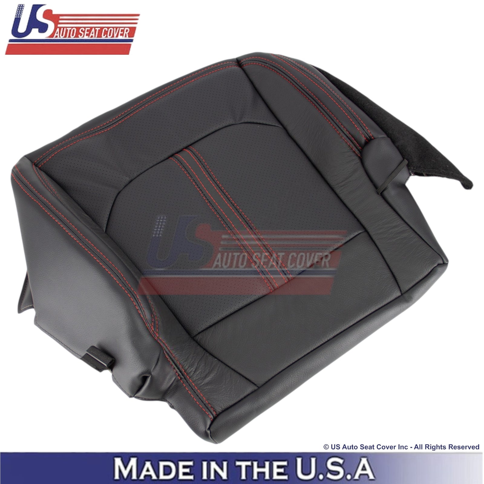 2018-2021 For Ford Expedition Leather Passenger Bottom Cover Ebony-Red Stitching