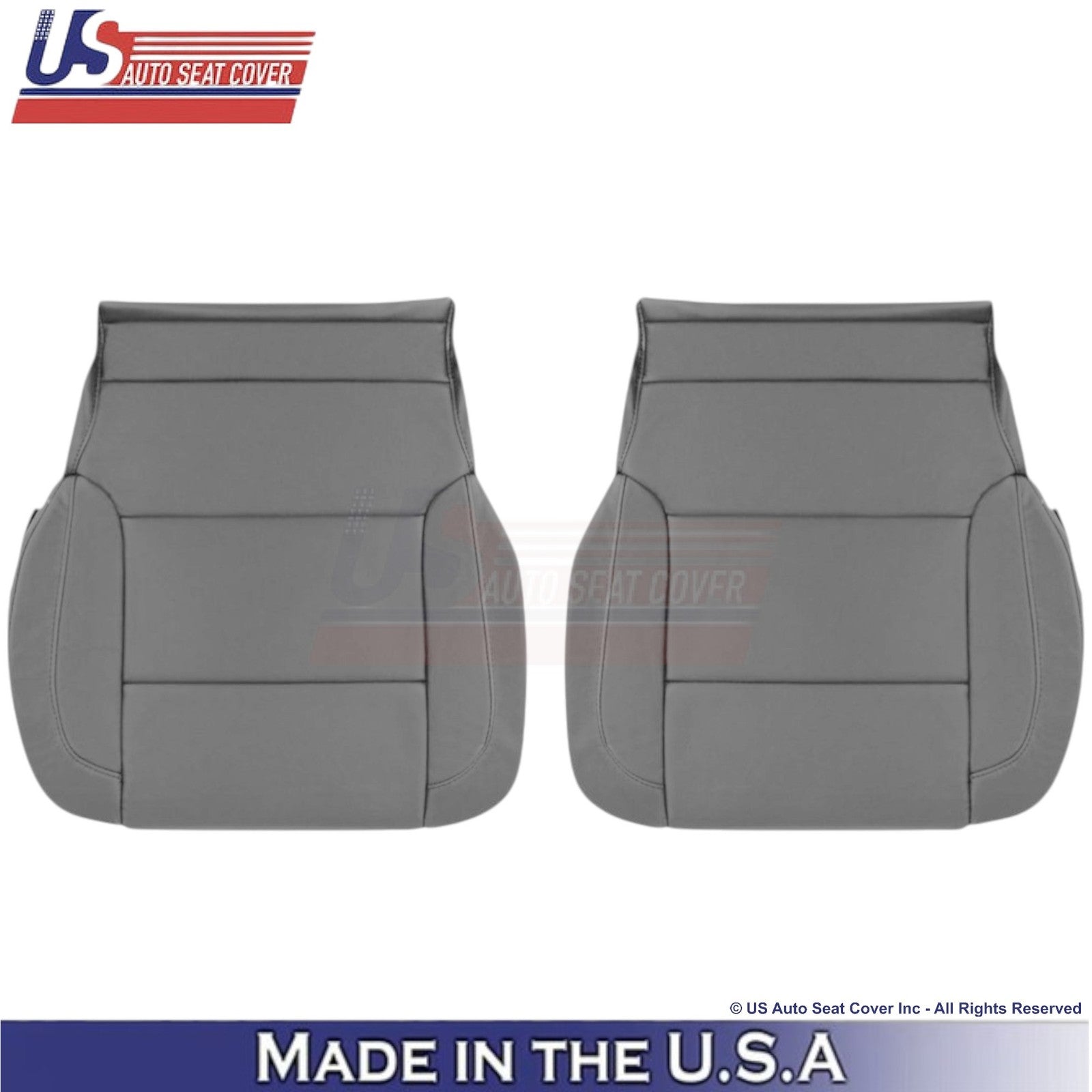 2014-2019 For Chevy Silverado 1500 LT Leatherette Front Bottom Seat Covers Gray