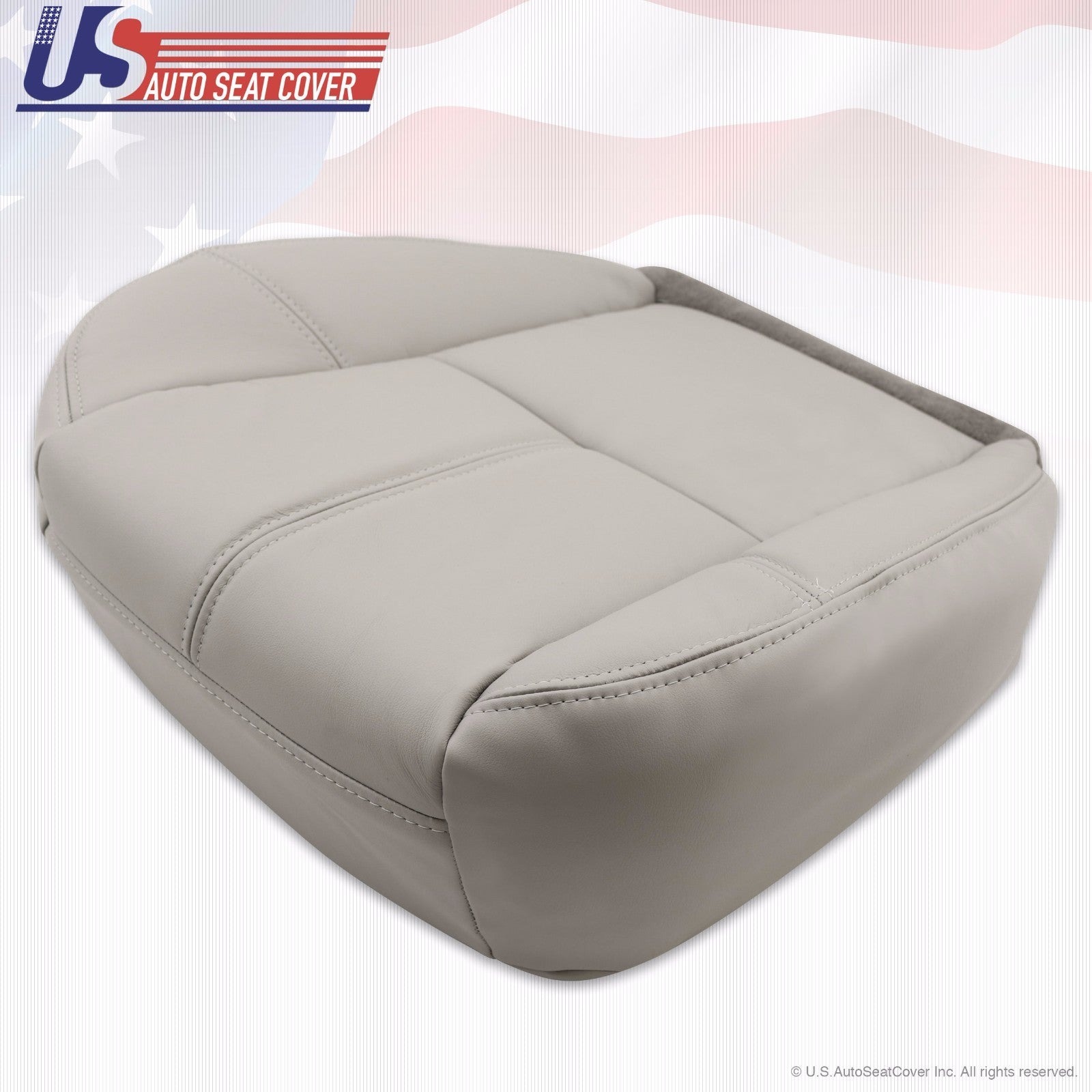 2007 2008 Chevy Tahoe & Suburban Driver Bottom Leather Seat Cover Light Gray
