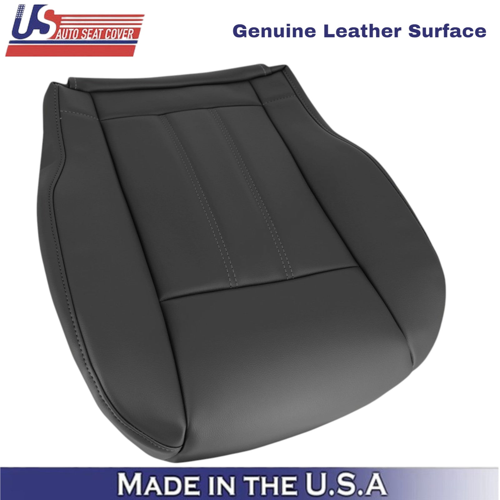 2008-2020 For Dodge Grand Caravan Genuine Leather Front Bottom Seat Covers Black