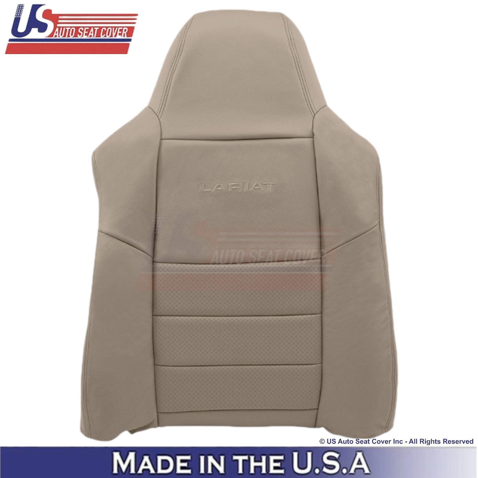 2002-2003 For Ford F250 F350 Lariat Leather Perforated Passenger Side Covers Tan
