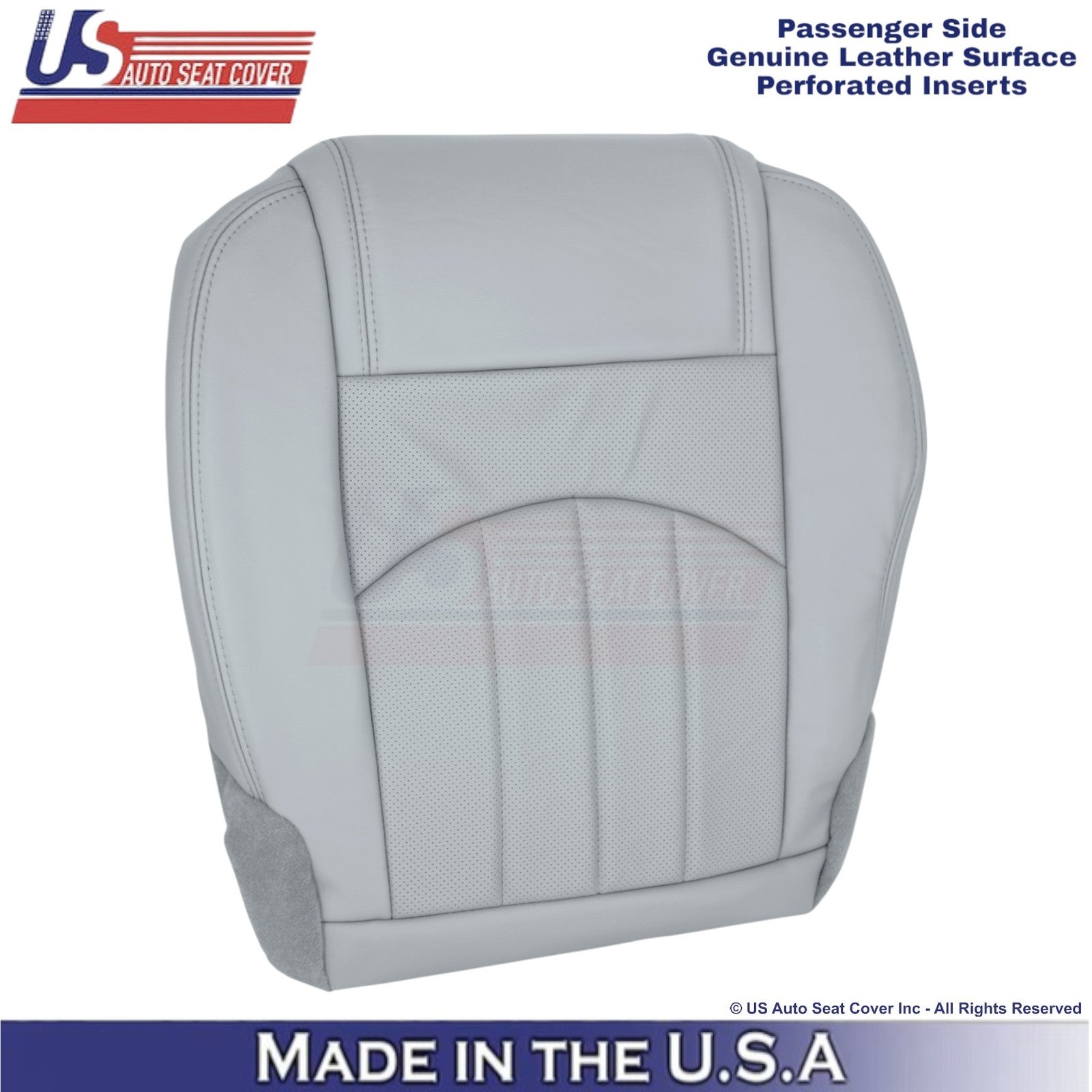 2013-2017 Fits Chevy Traverse Genuine Leather Perf. Front Covers Light Titanium