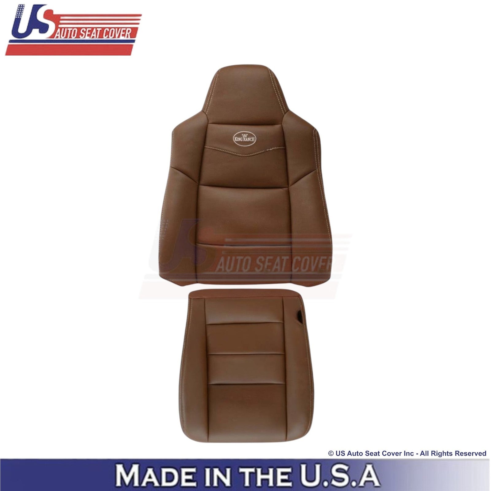 2003-2007 Fits Ford F250 F350 King Ranch Leatherette Front Driver Covers Brown